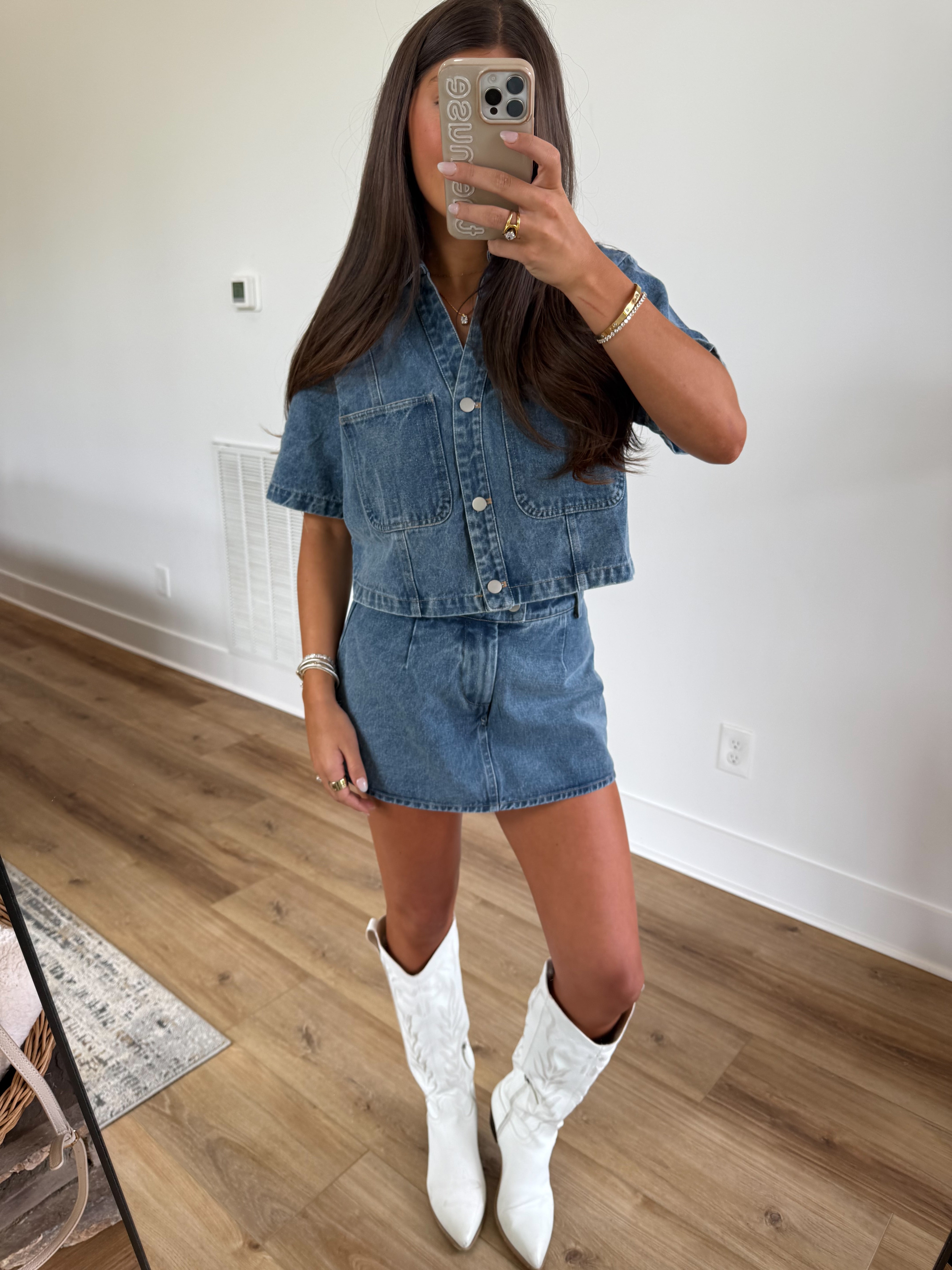 Boxy Washed Denim Set