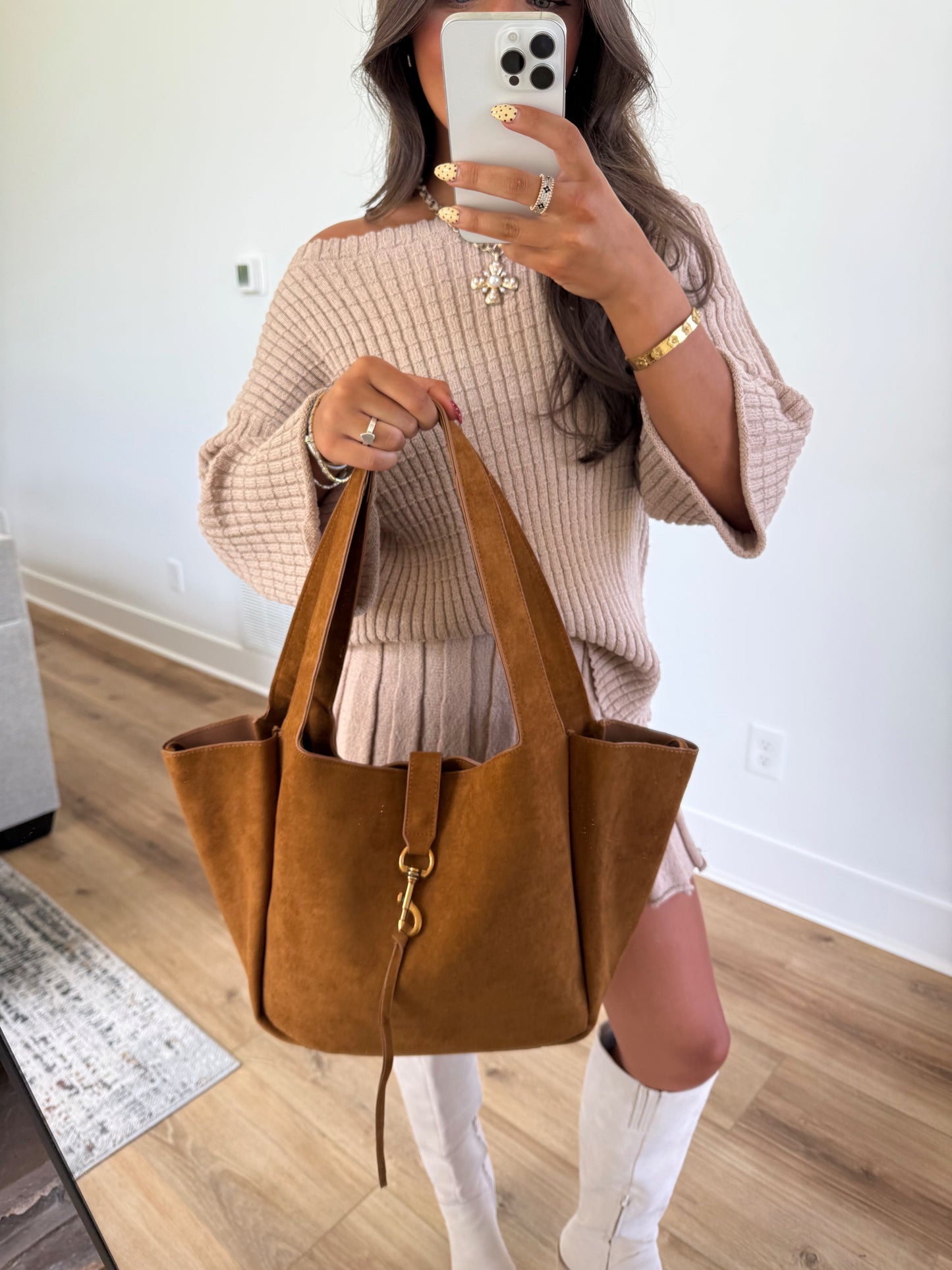 Caramel Suede Carryall