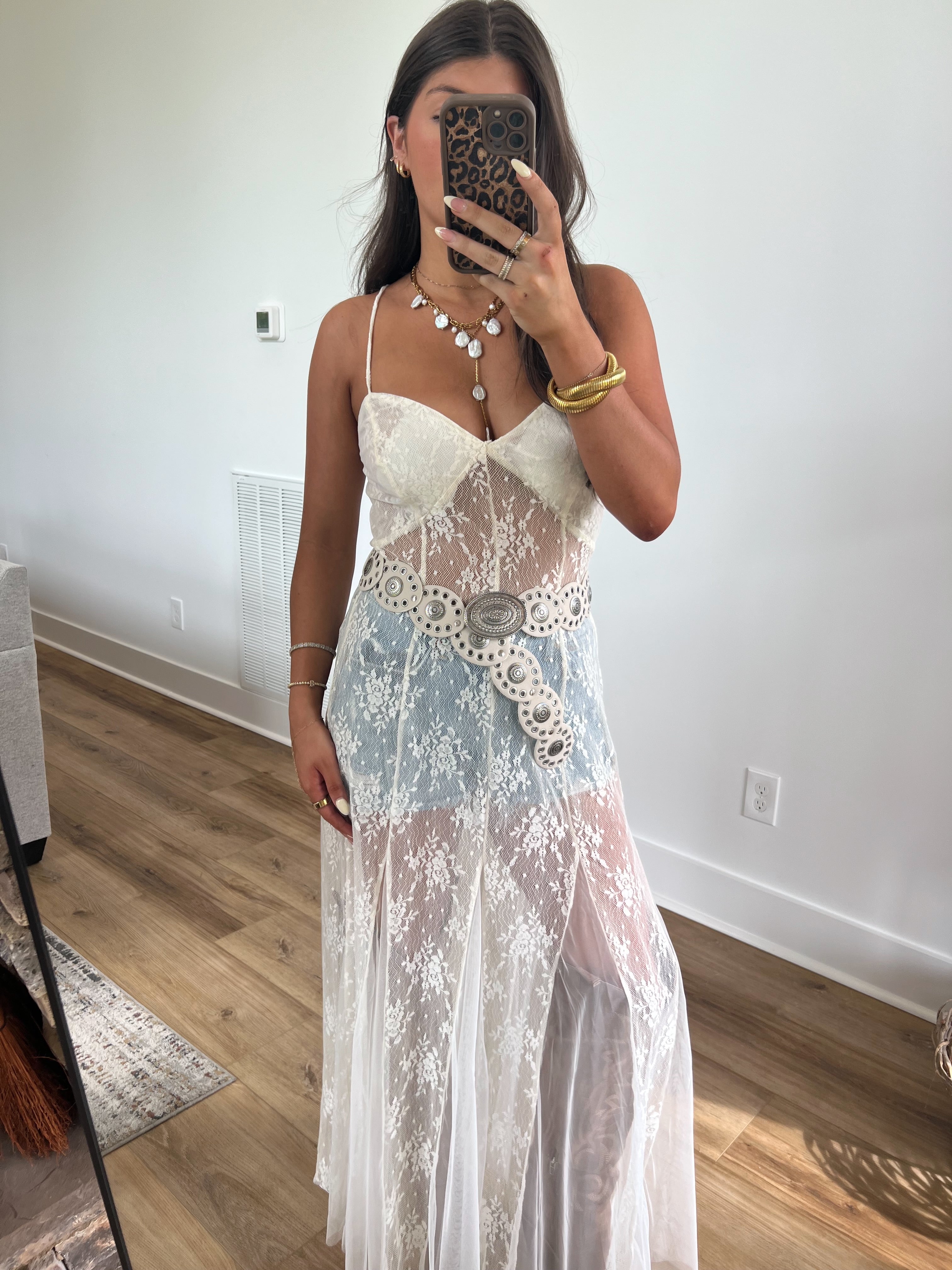 Sheer Lace Layering Top (Cream)