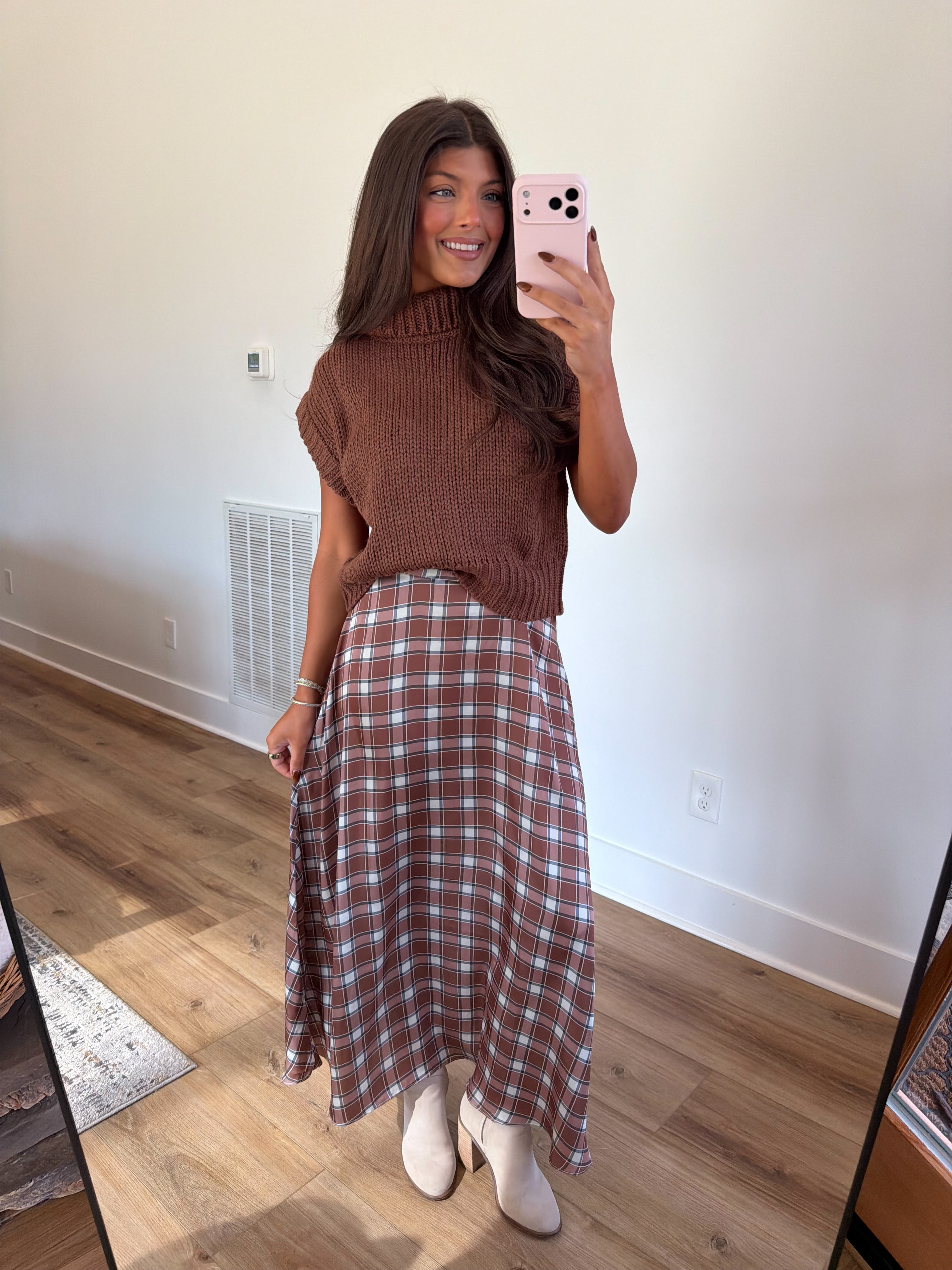 Sleeveless Turtleneck Sweater Vest (Chocolate) – Shop The Muse