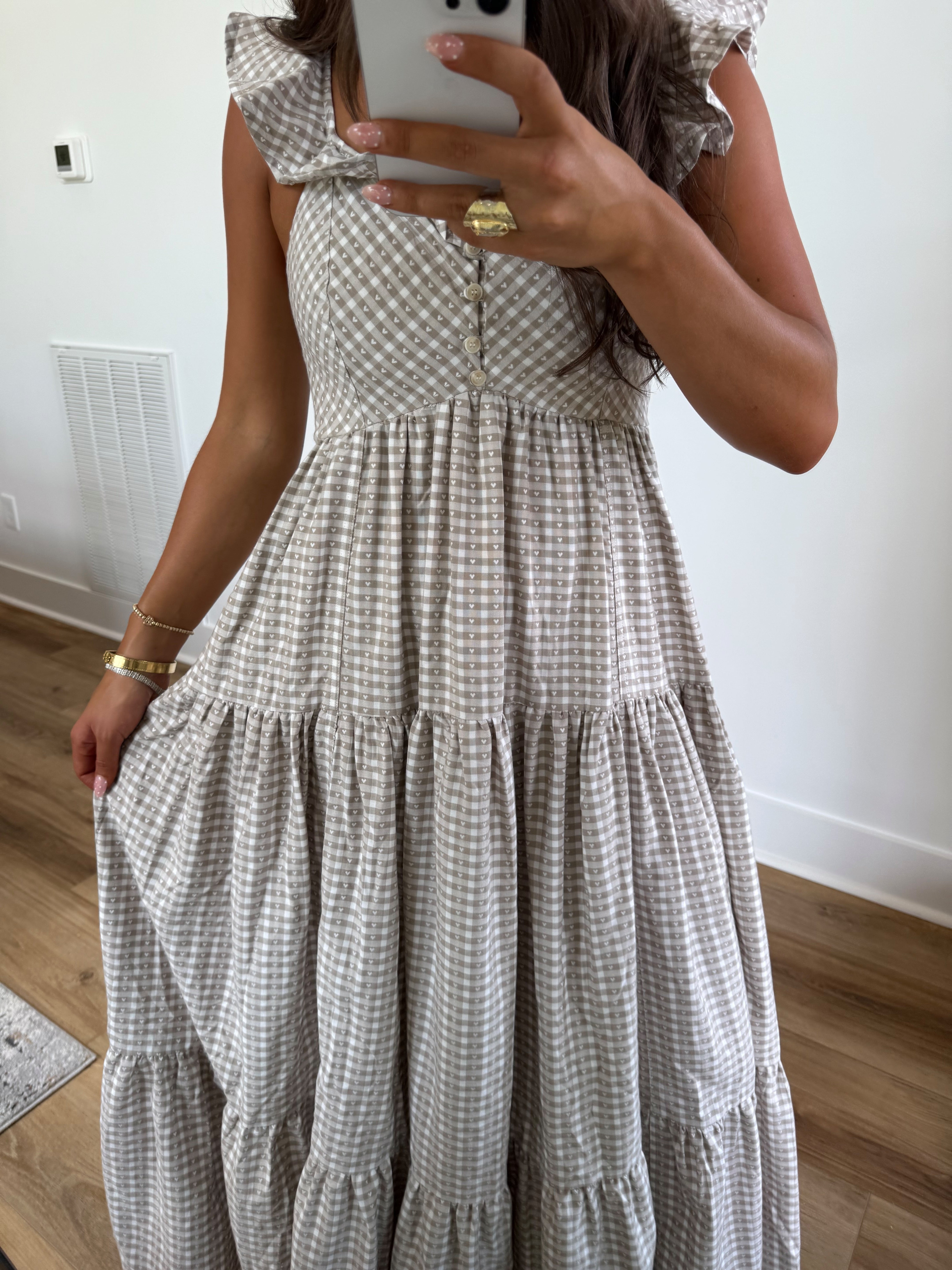 Gingham Hearts Maxi Dress