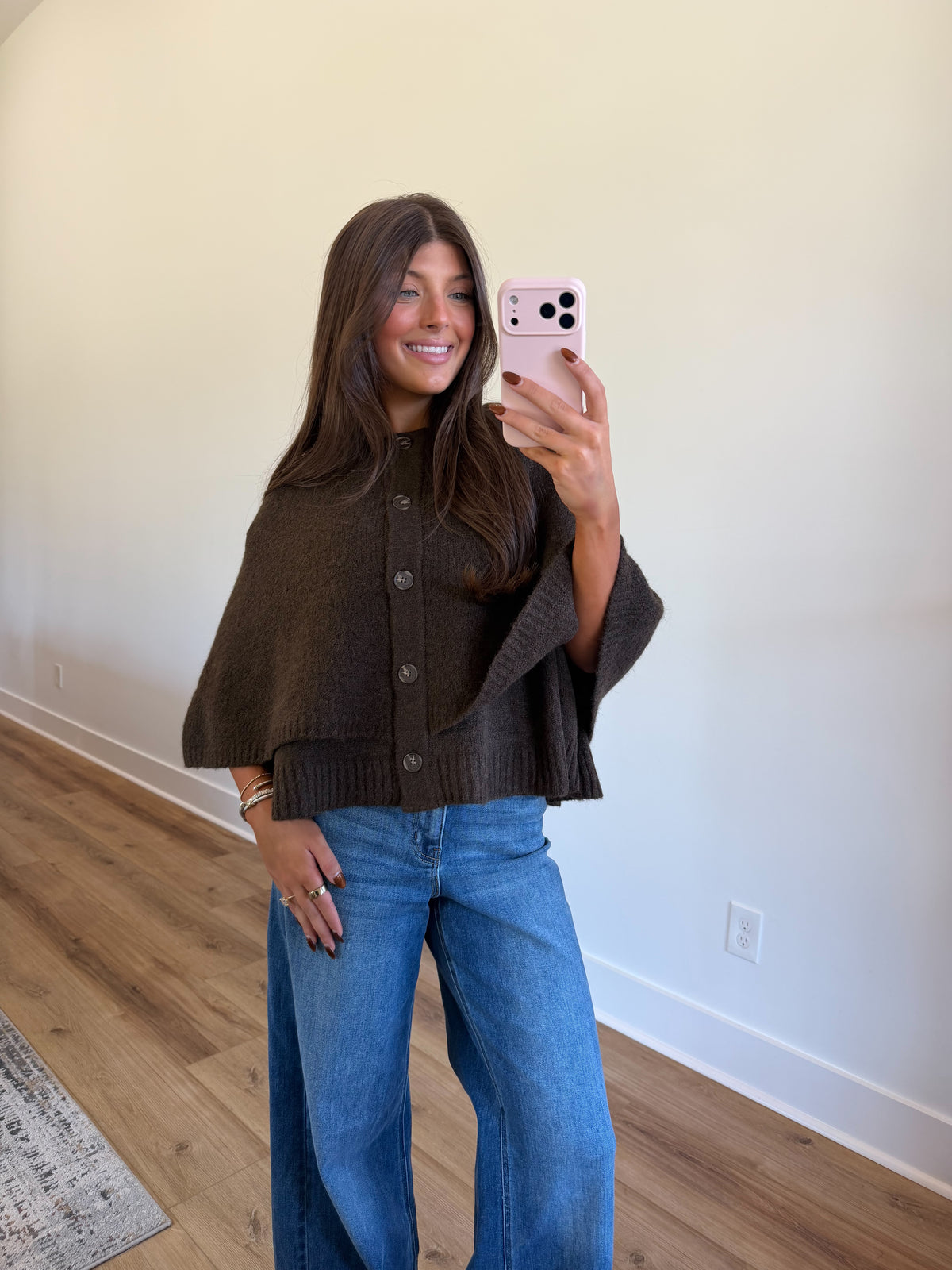 Lydia Cape Sweater (Espresso)