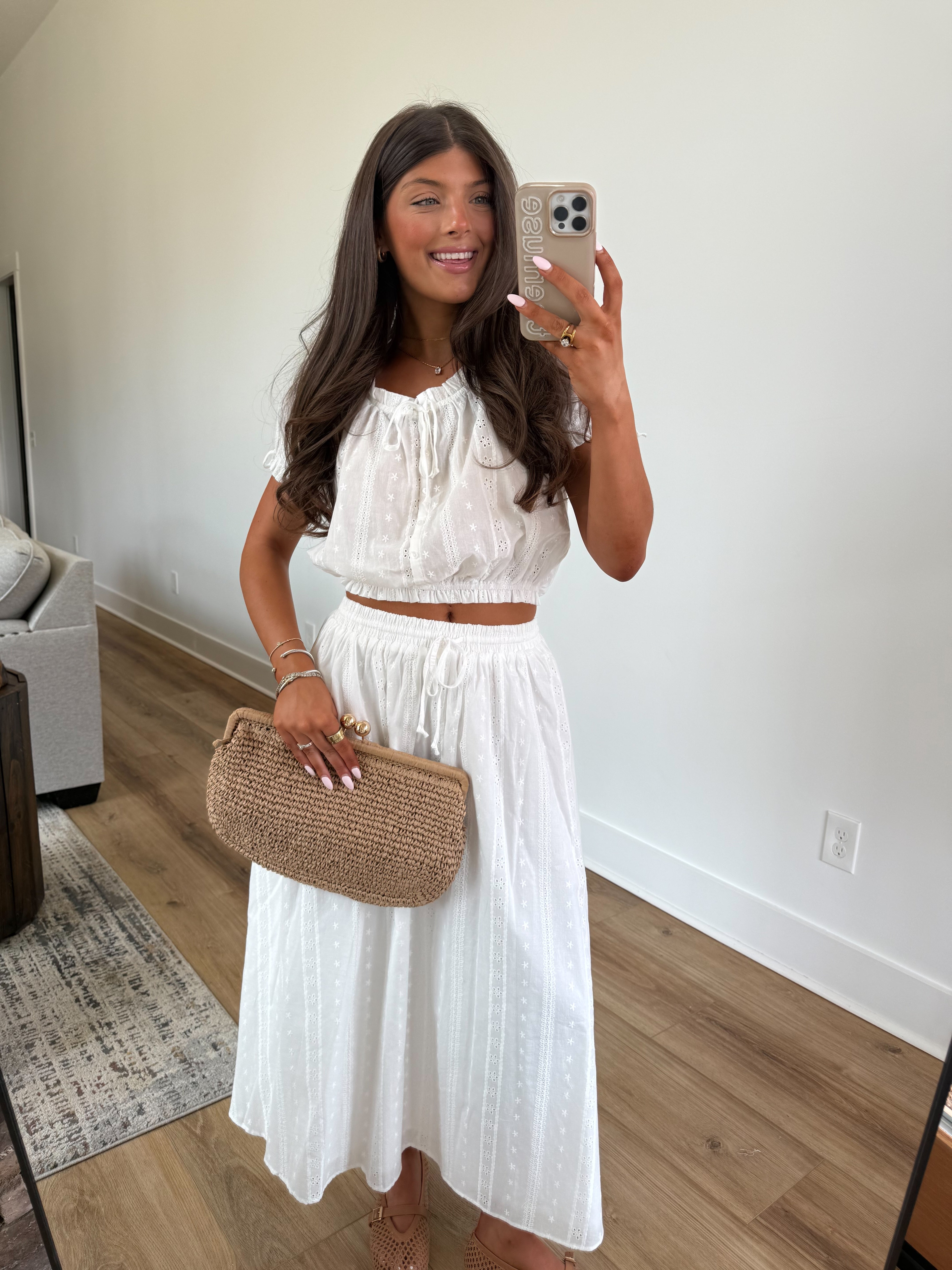 Sweet Eyelet Skirt Set