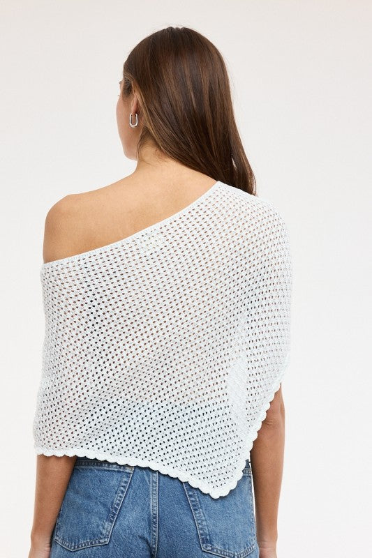 White Crochet Poncho