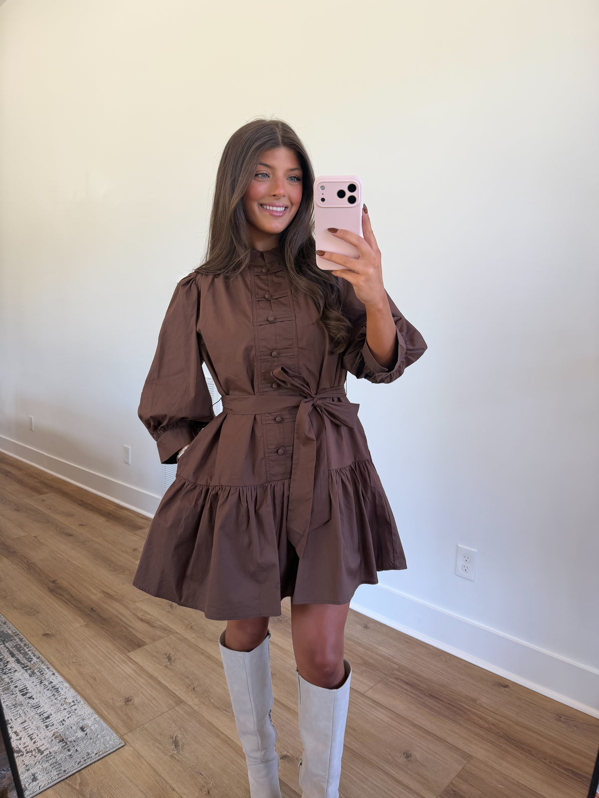 Chestnut Charm Mini Dress