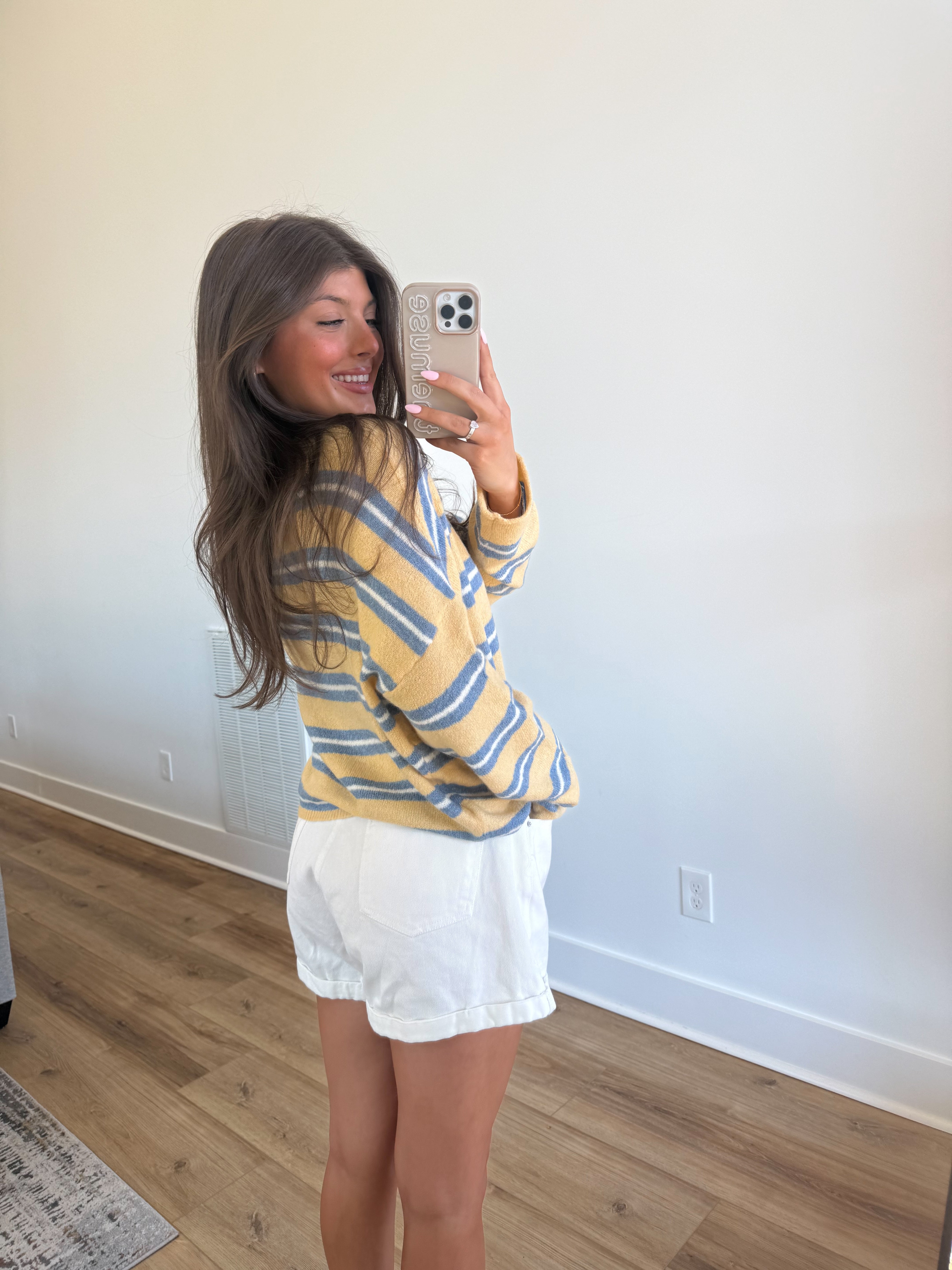The Stripe Cardigan (Yellow/Blue/Cream)