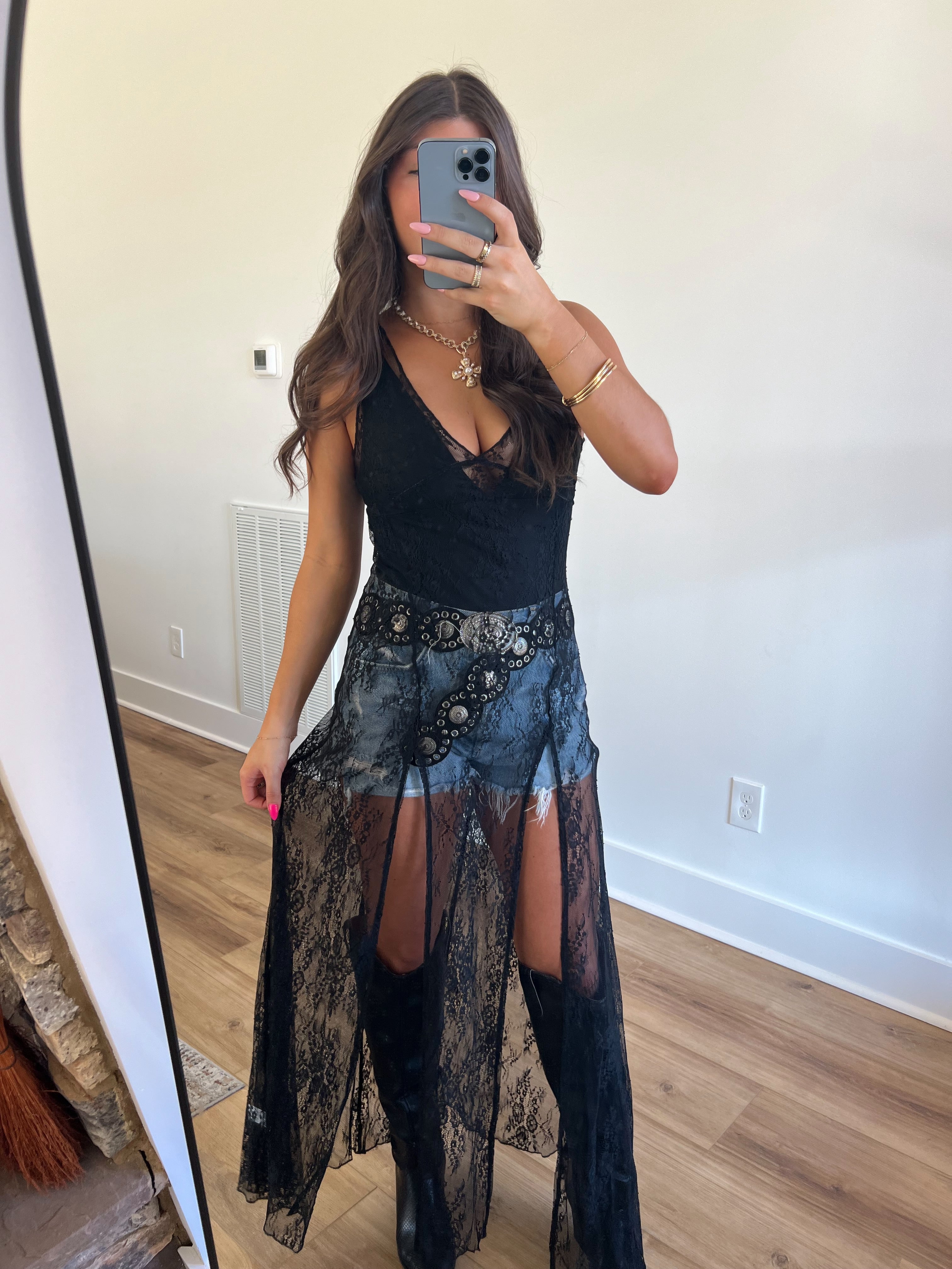 Sheer Black Lace Top (Restock)