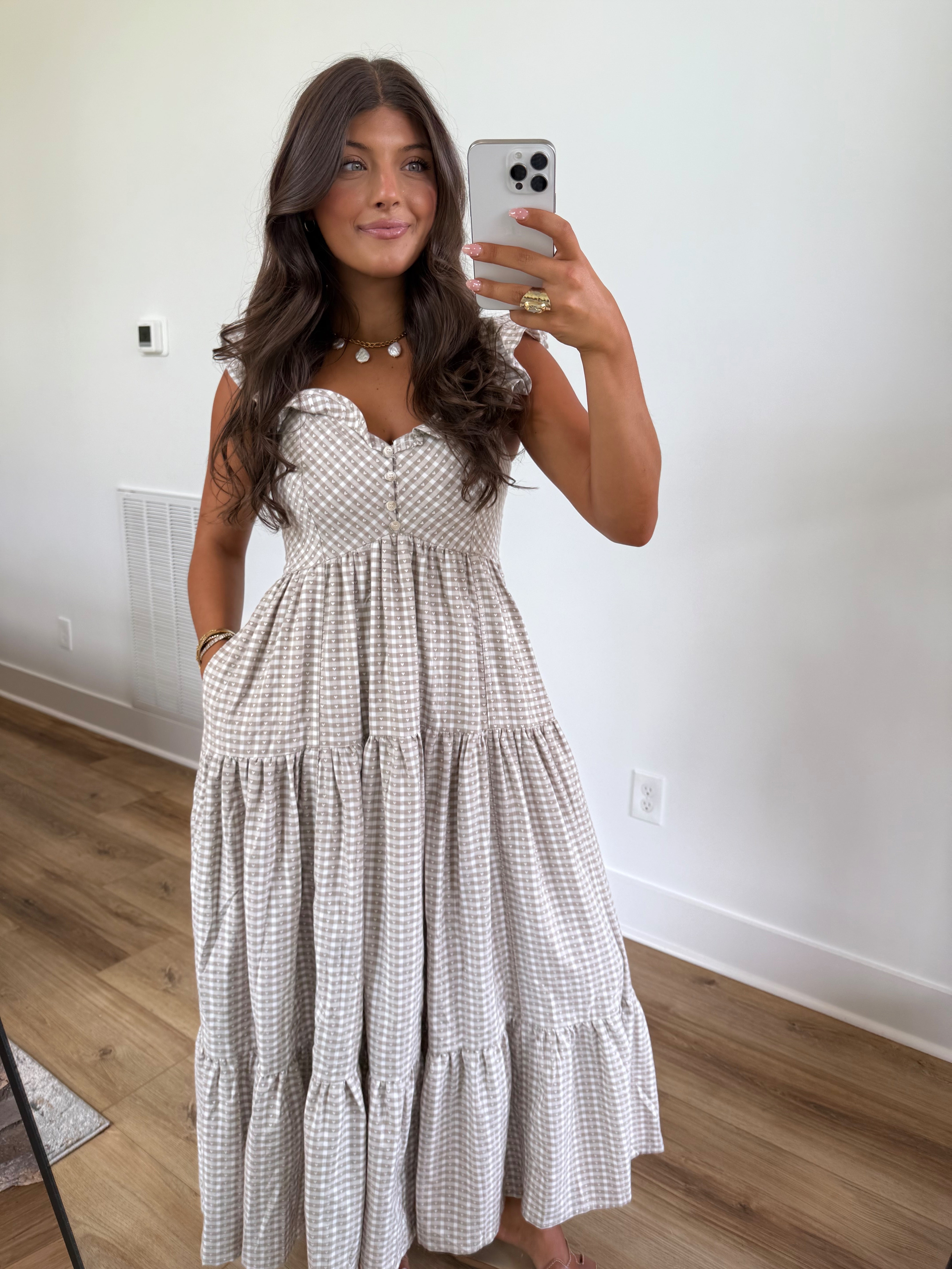 Gingham Hearts Maxi Dress