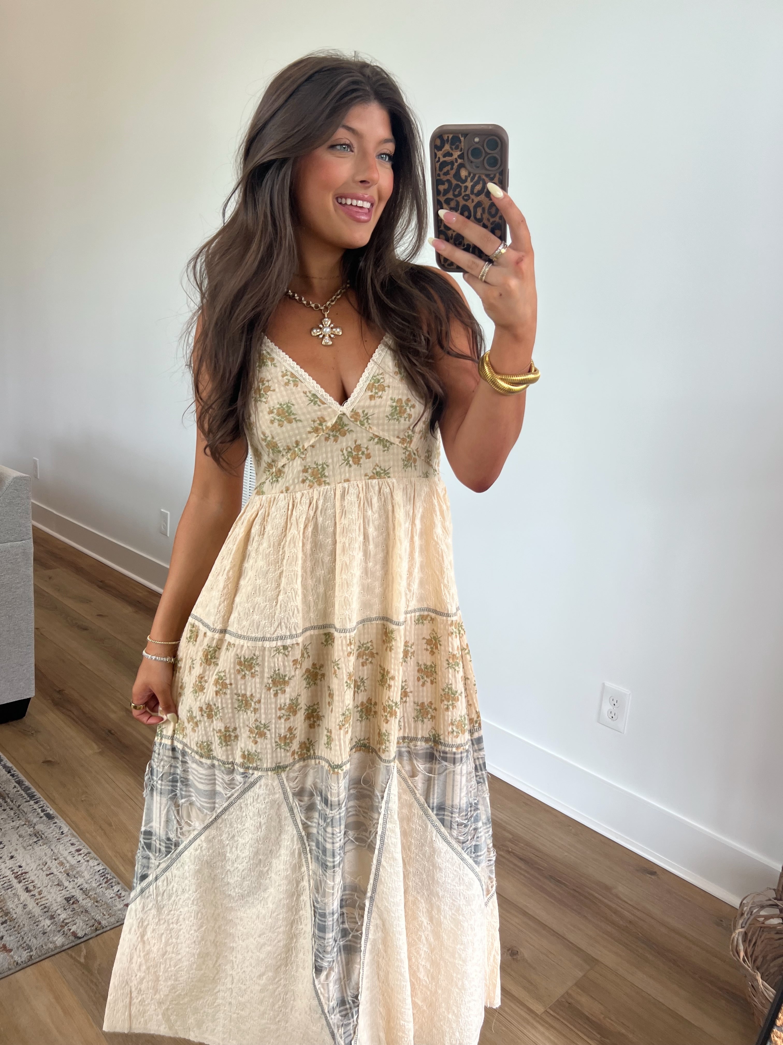 Vintage Work Maxi Dress (Cream)