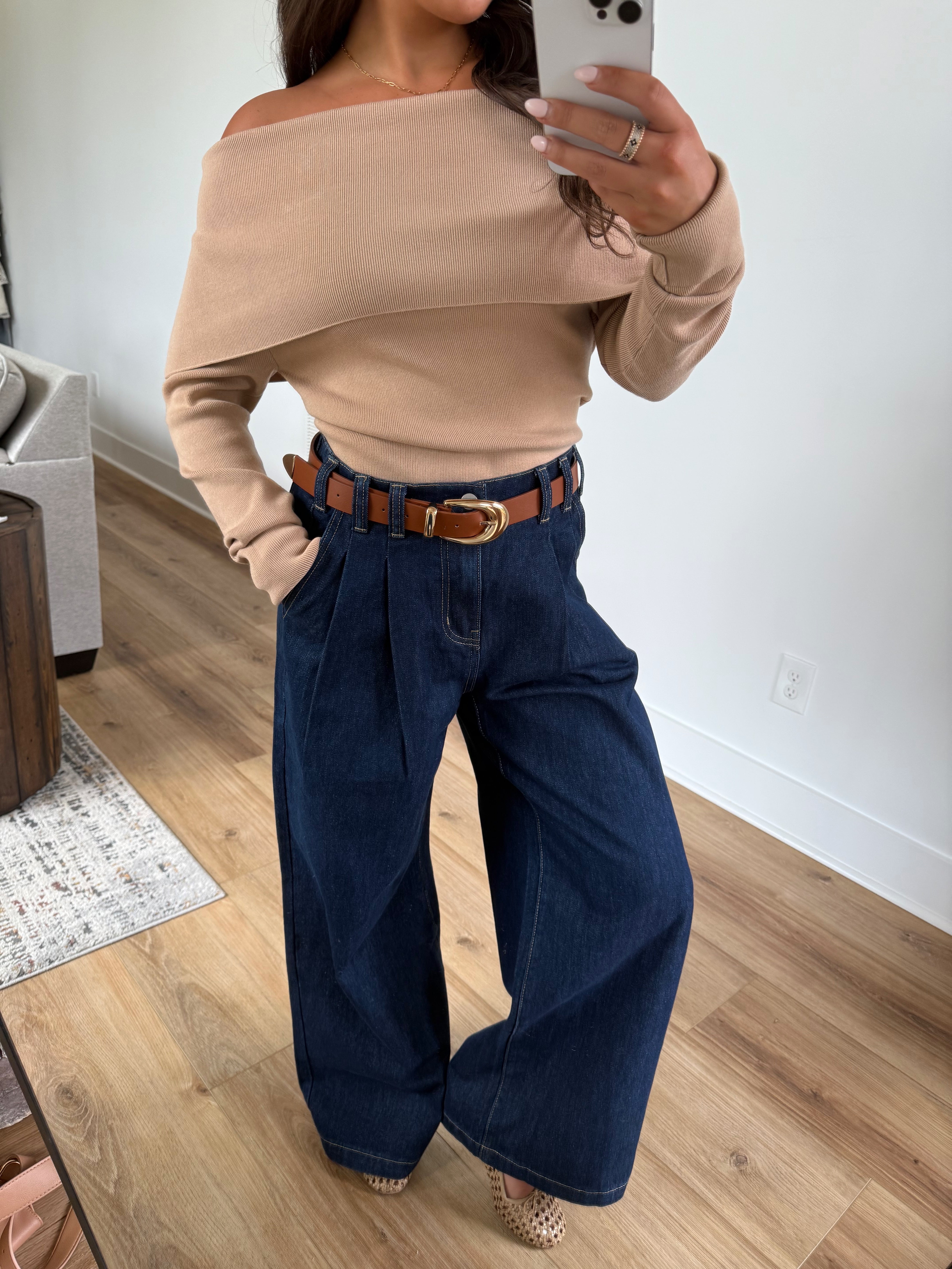 Dark Denim Wide Leg Pant