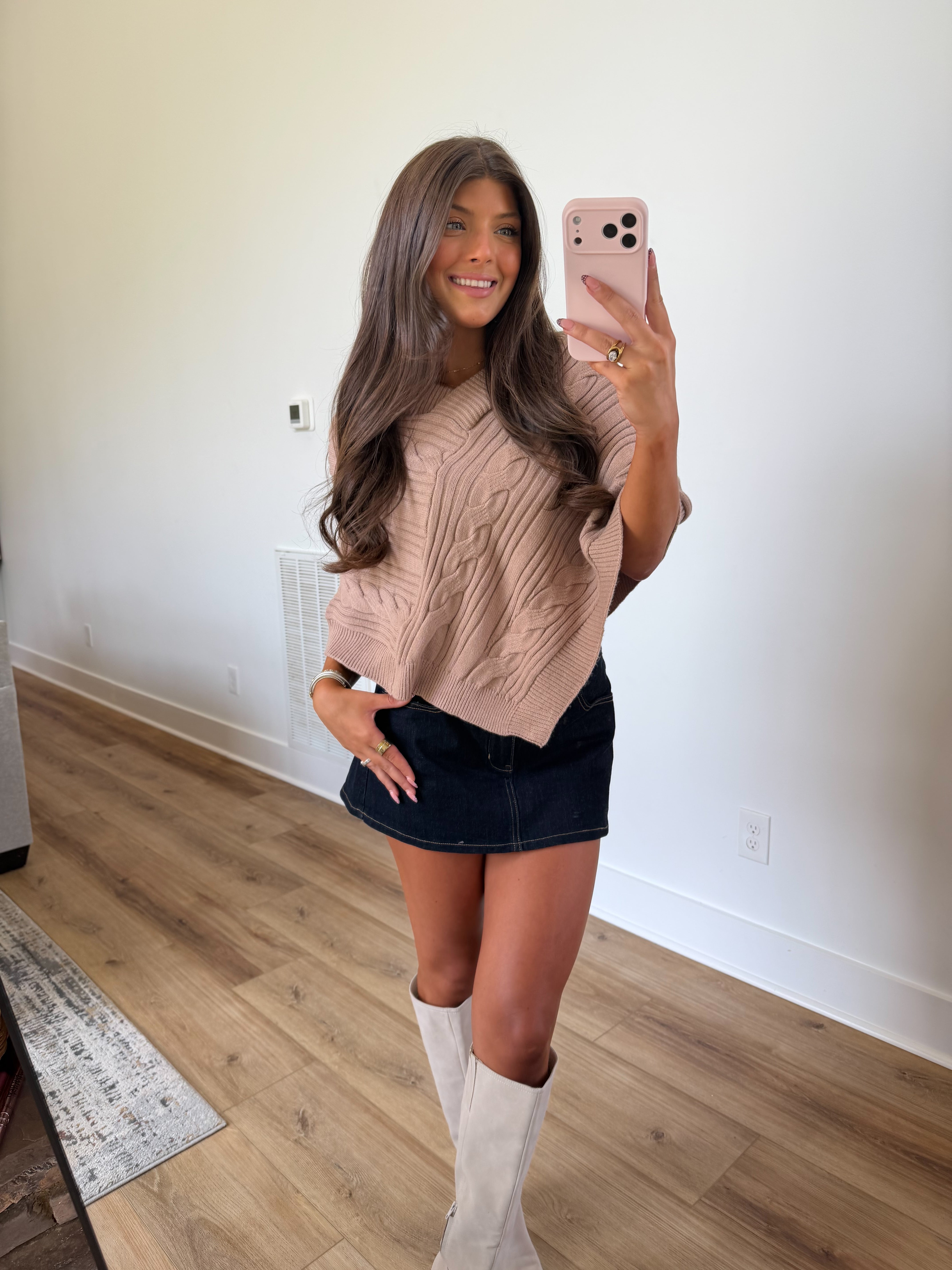 Camel Cable Poncho
