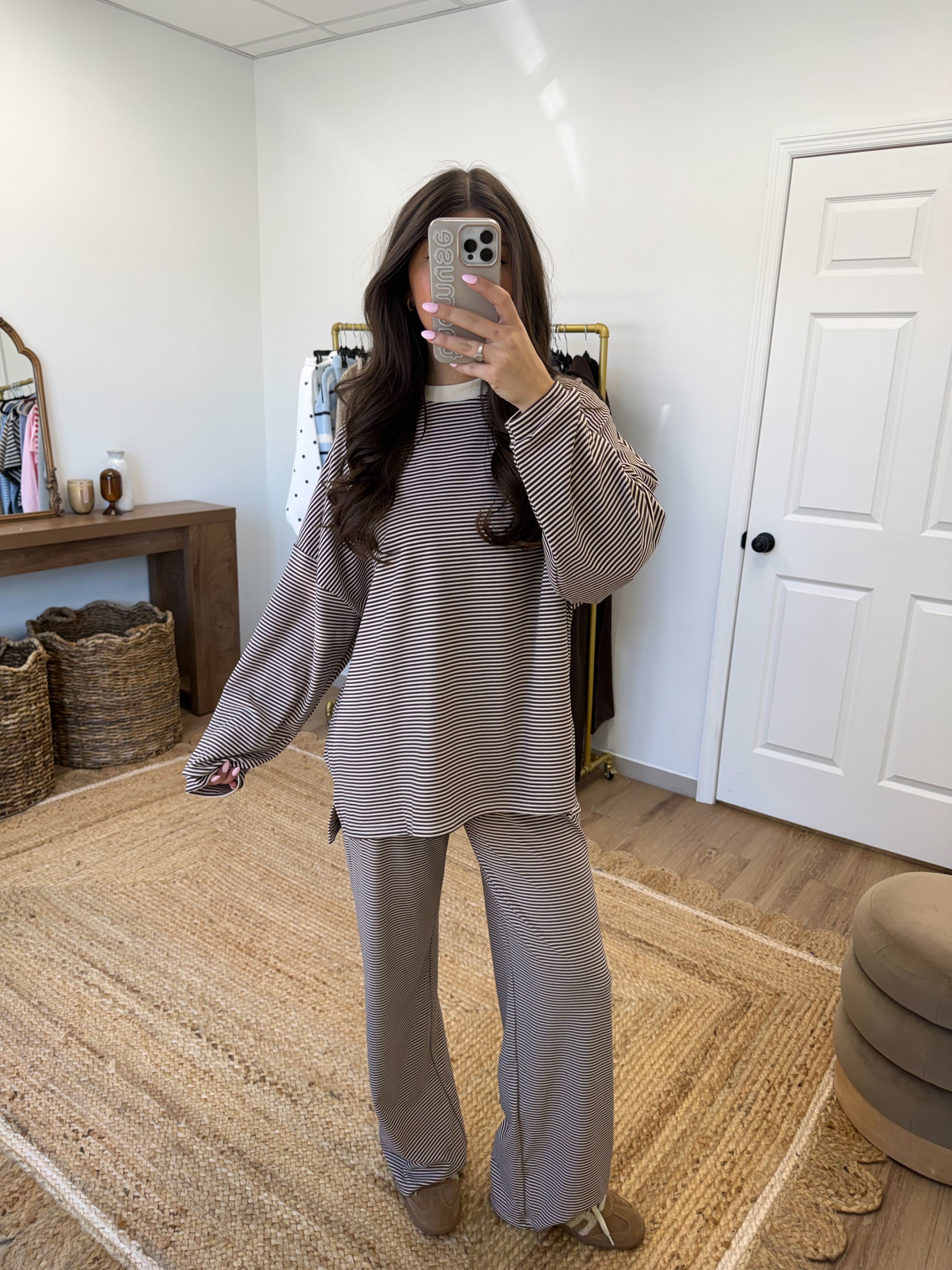 October Fleece TOP (Brown/Cream) (Restock)