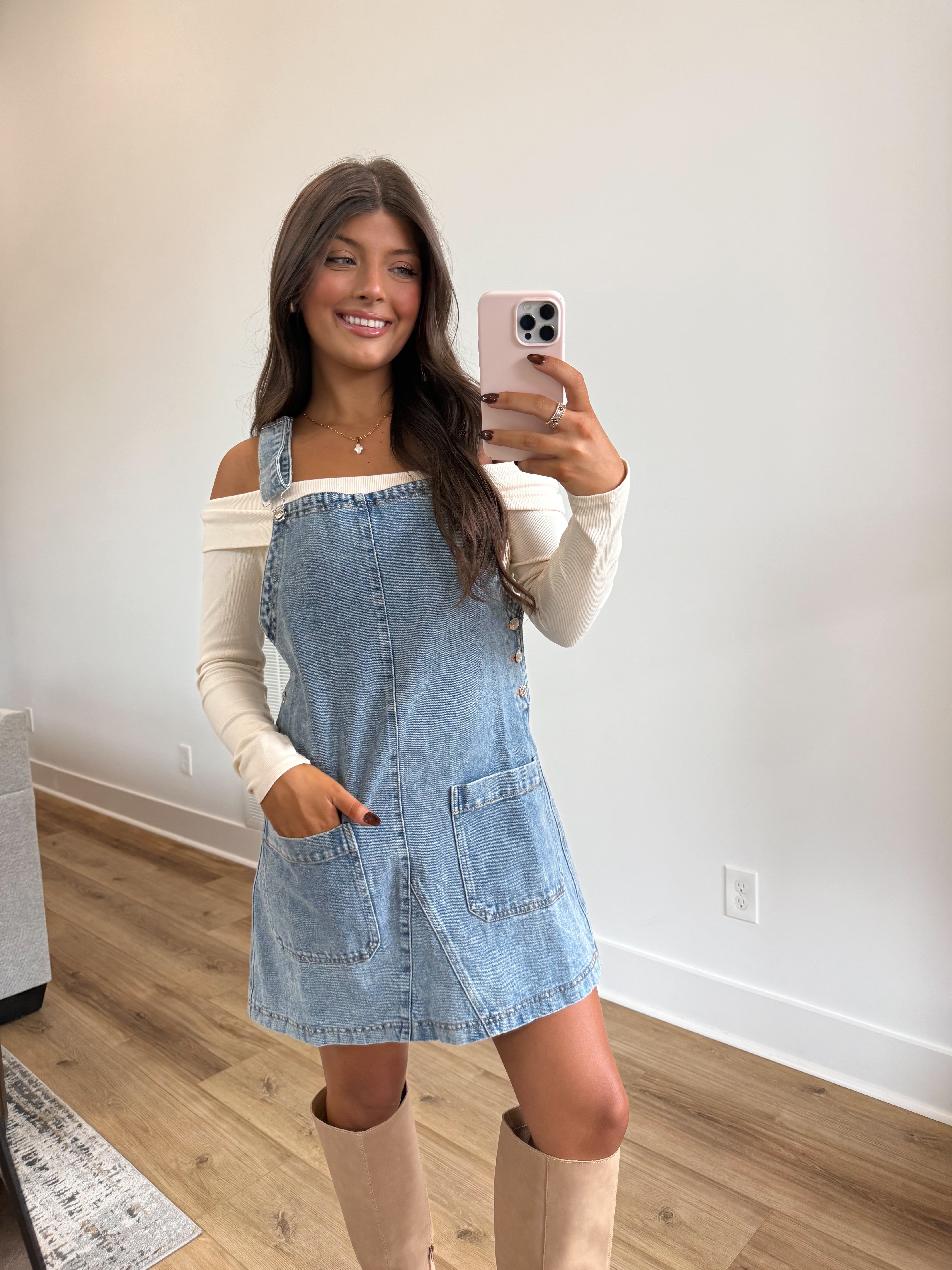 Denim Overall Mini Dress