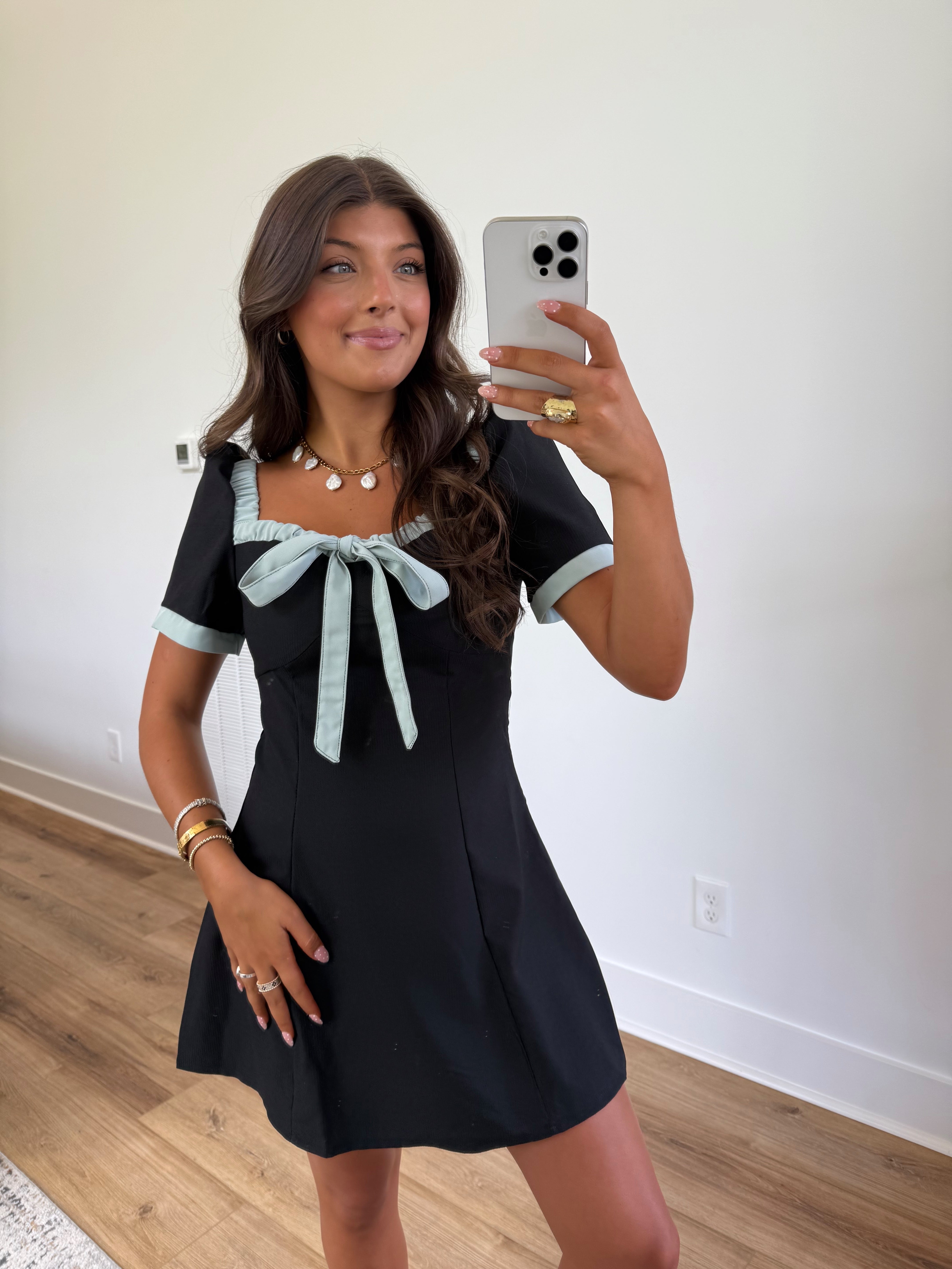 Blackberry Bow Mini Dress