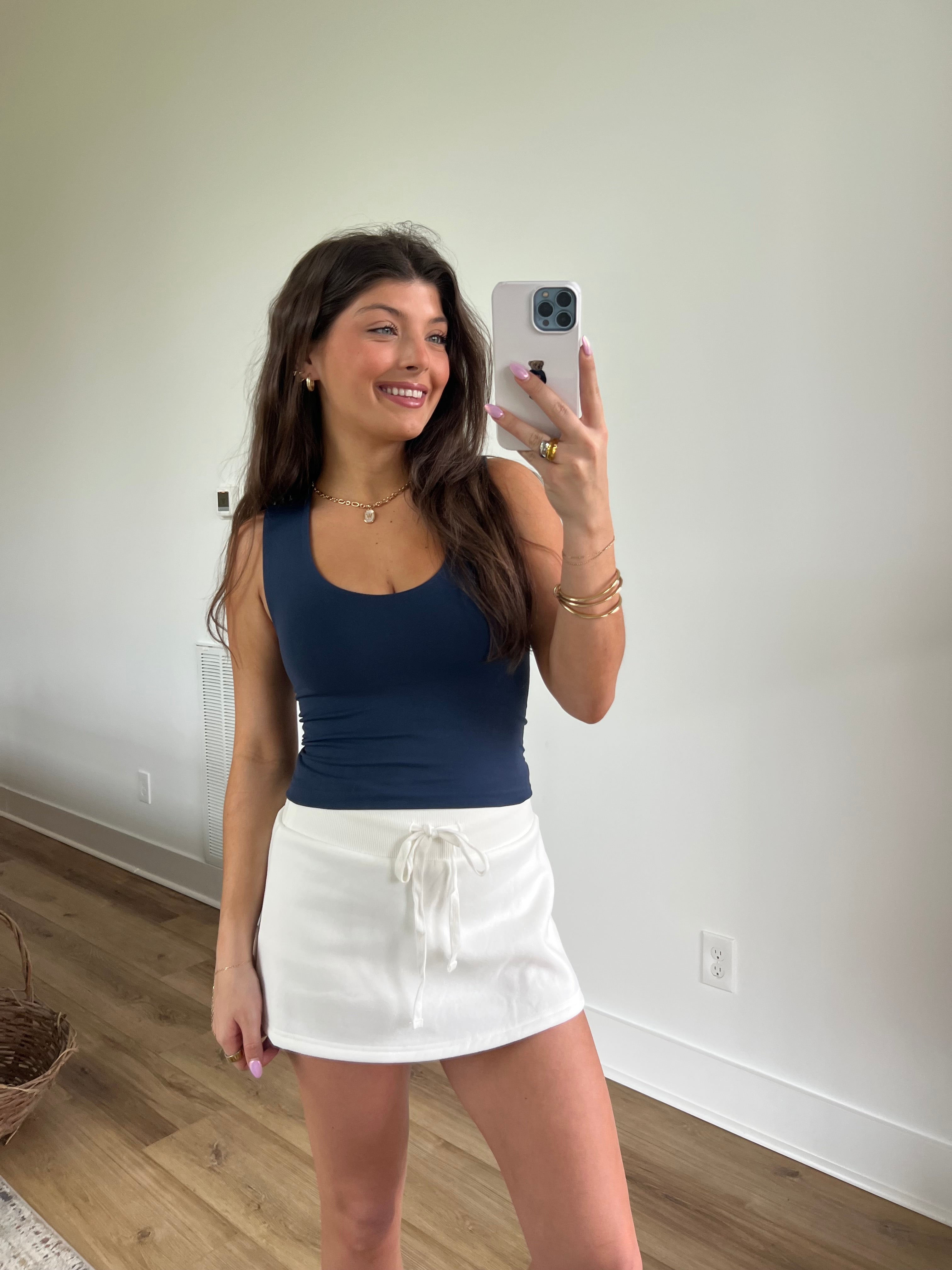 (Navy) Double Lined Seamless Tank