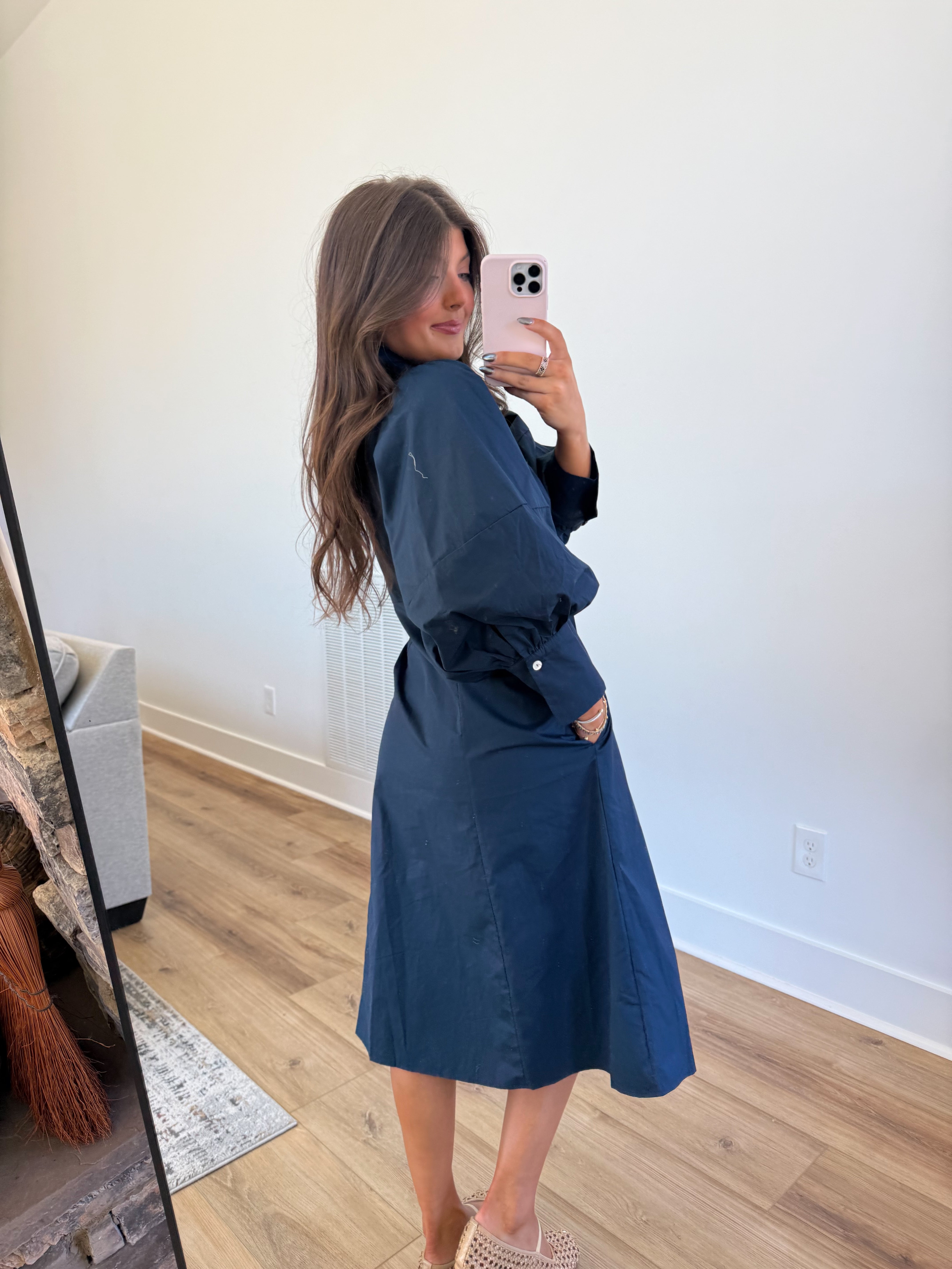 Sunday Morning Midi Dress (Navy)