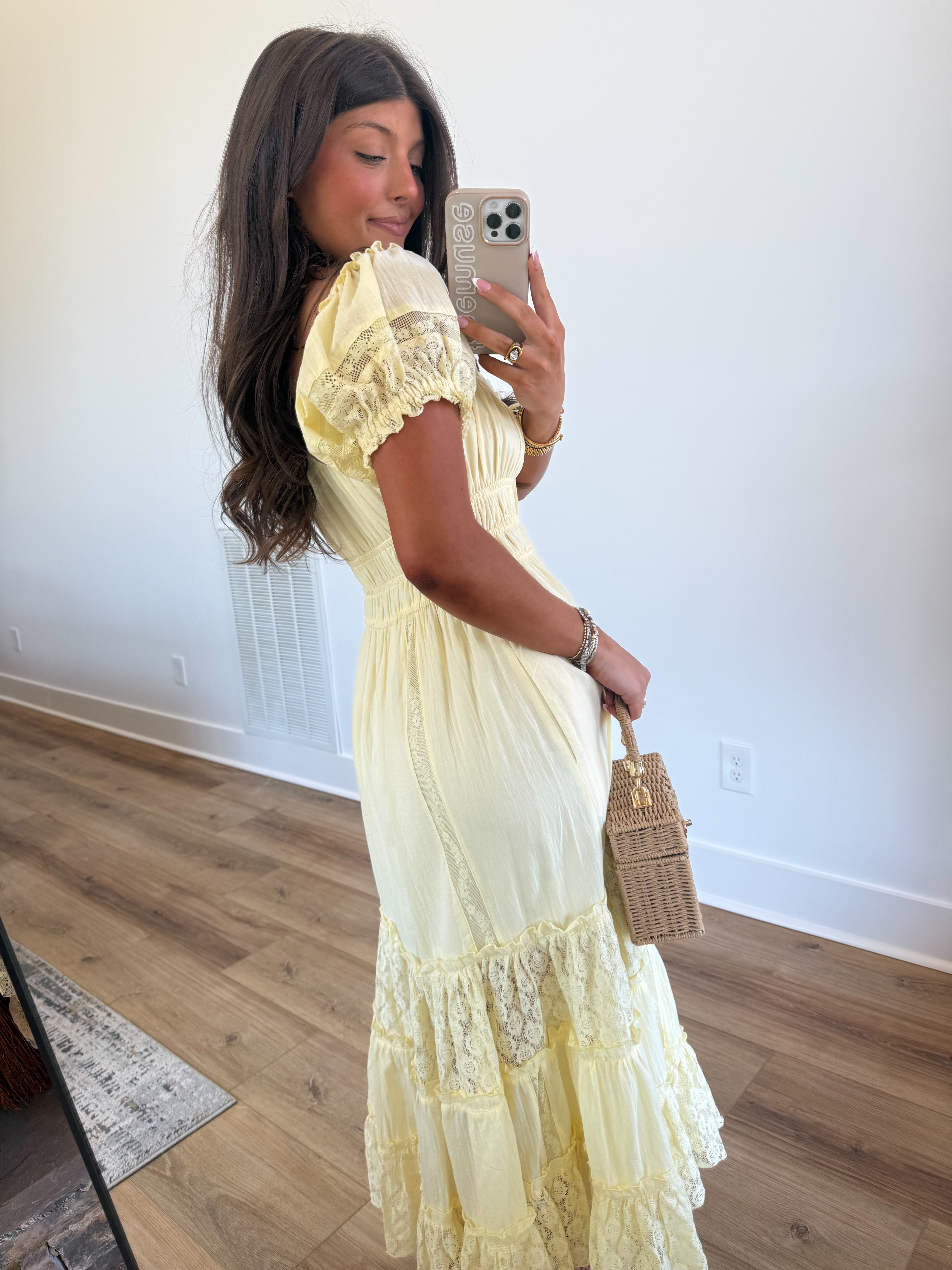 Delicate Lace Tier Maxi