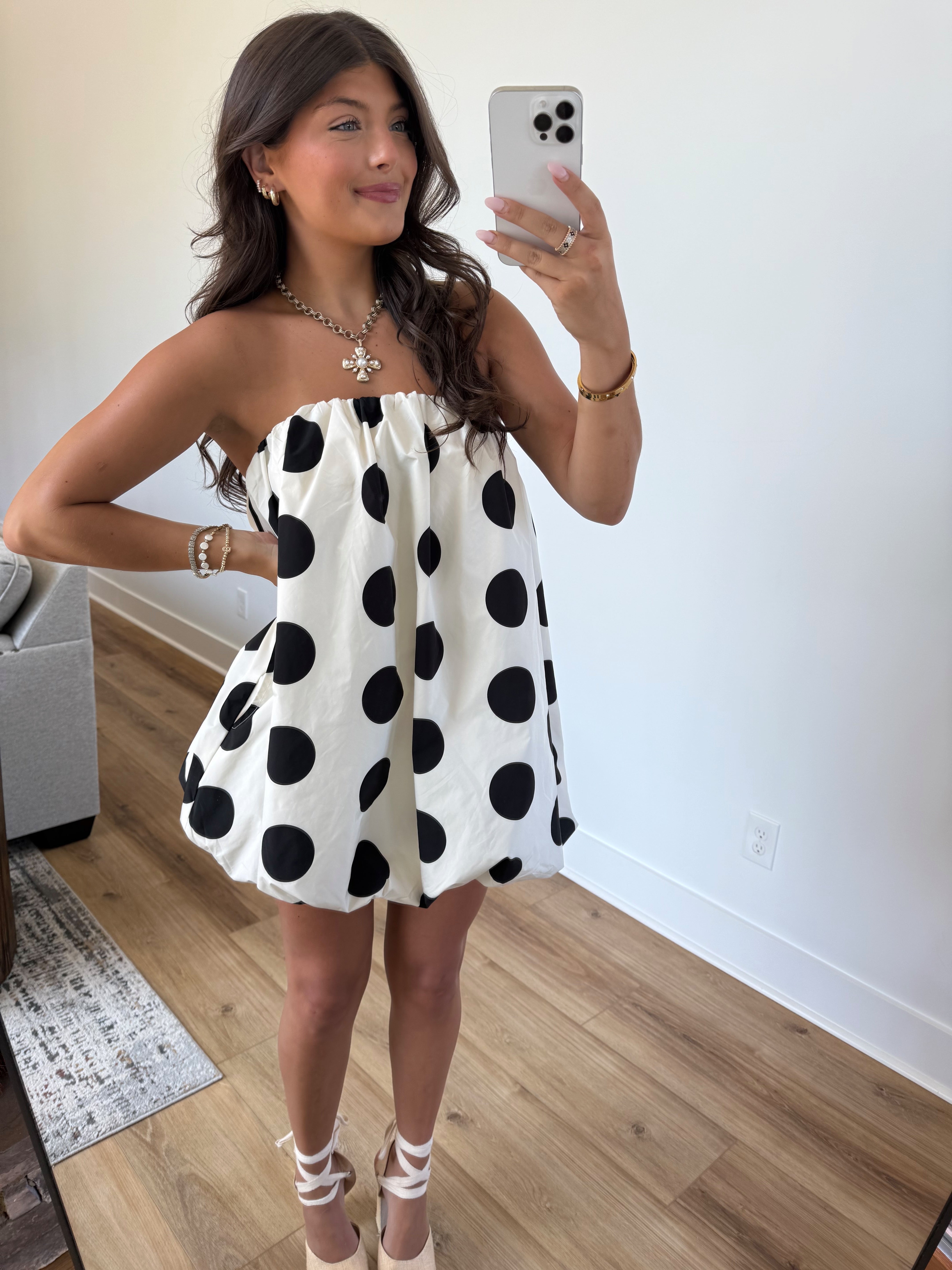 Clara Bubble Dress (Black/White)