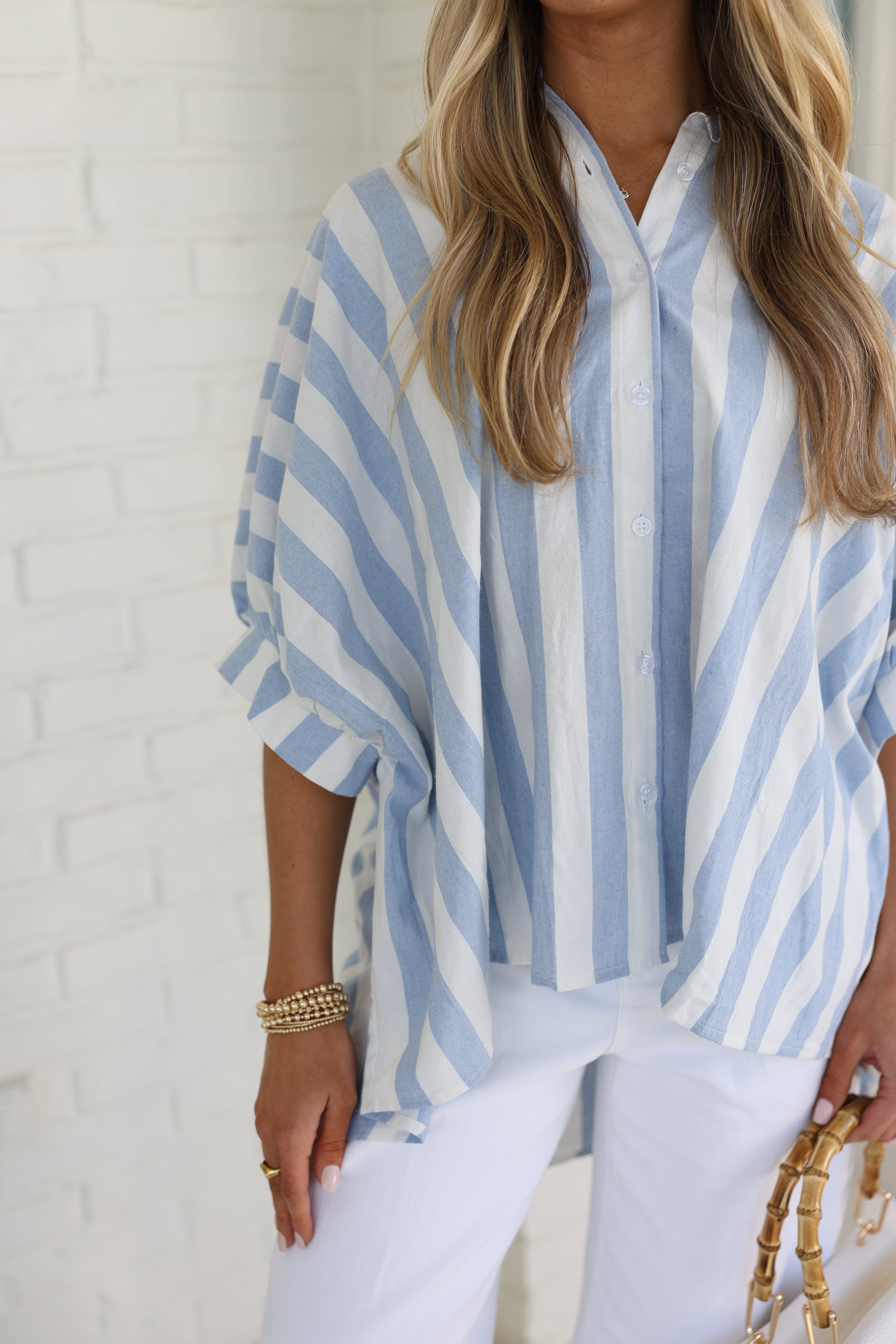 The Effortless Stripe Shirt (Blue)