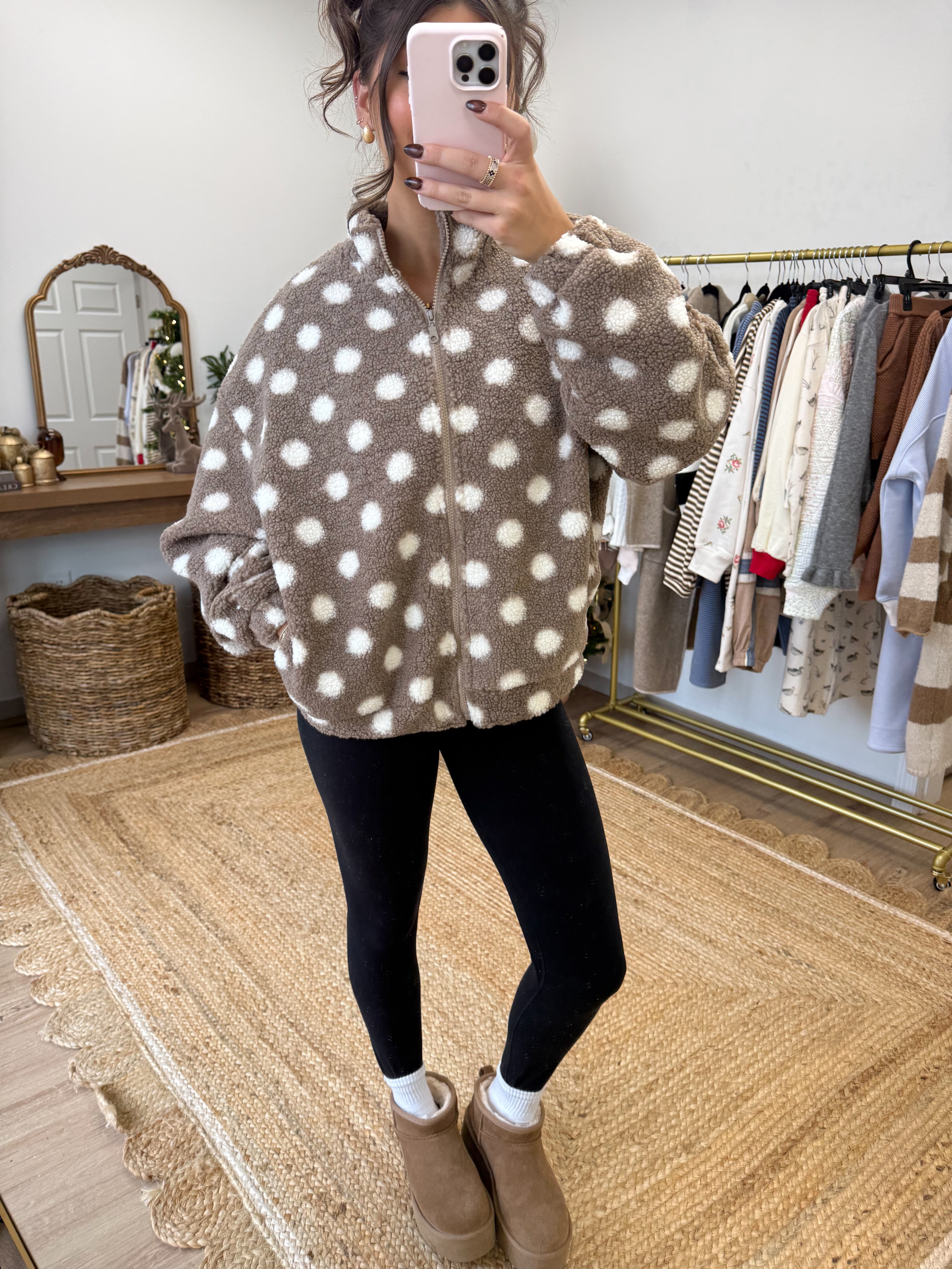 The Teddy Dot Zip-Up (Restock)