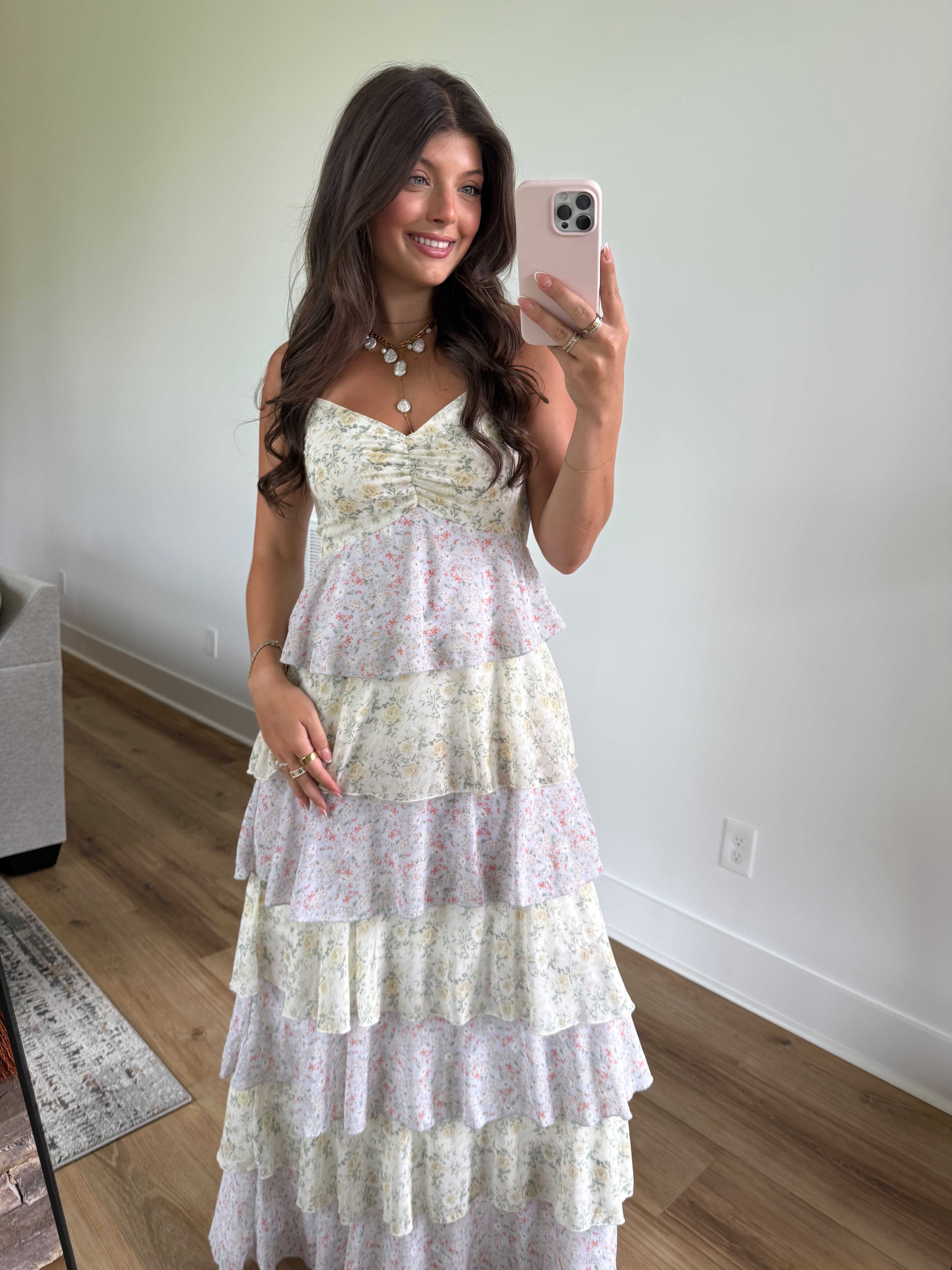 Green Olivia Ruffle Dress