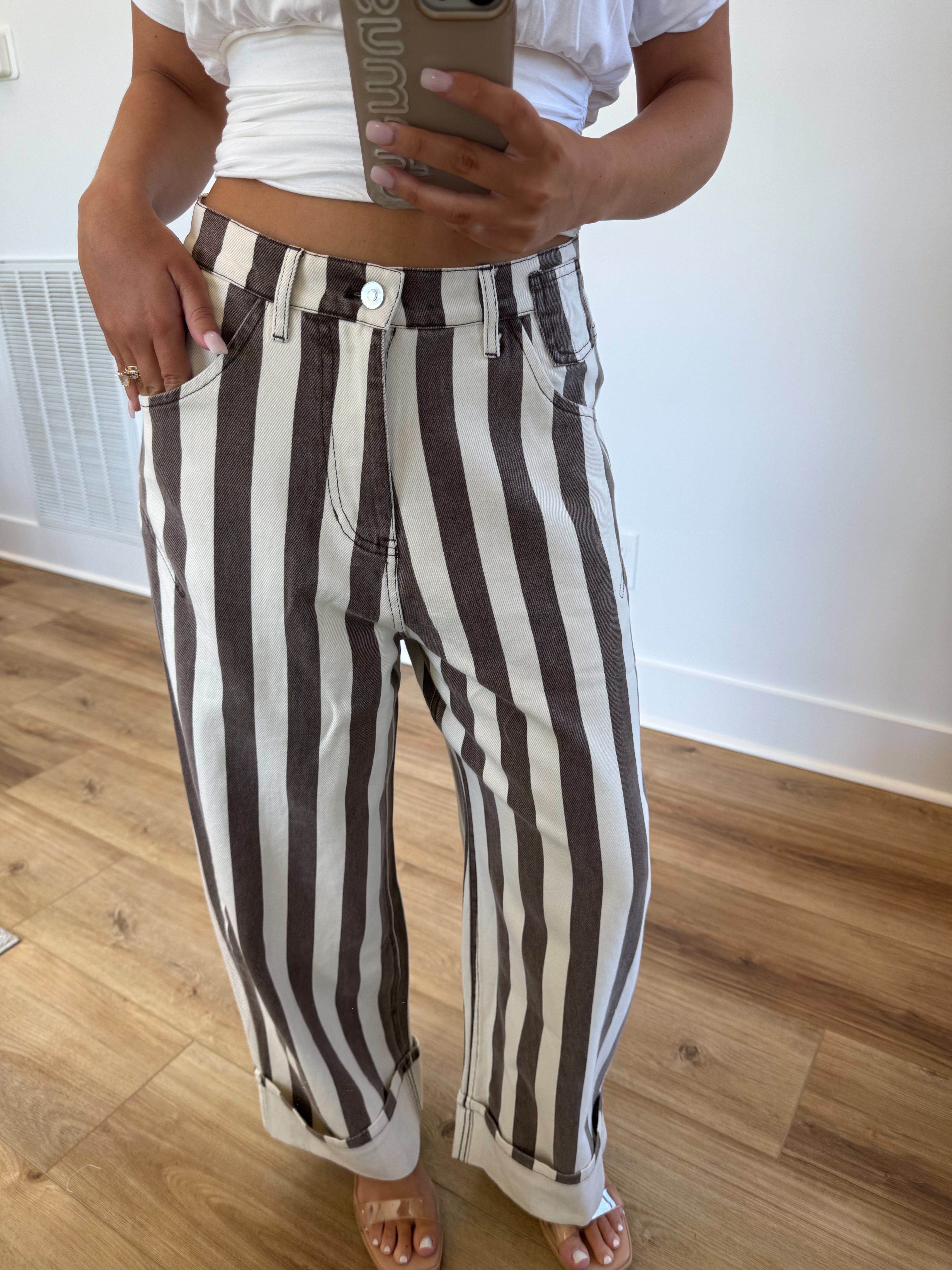 The Mocha Stripe Jeans