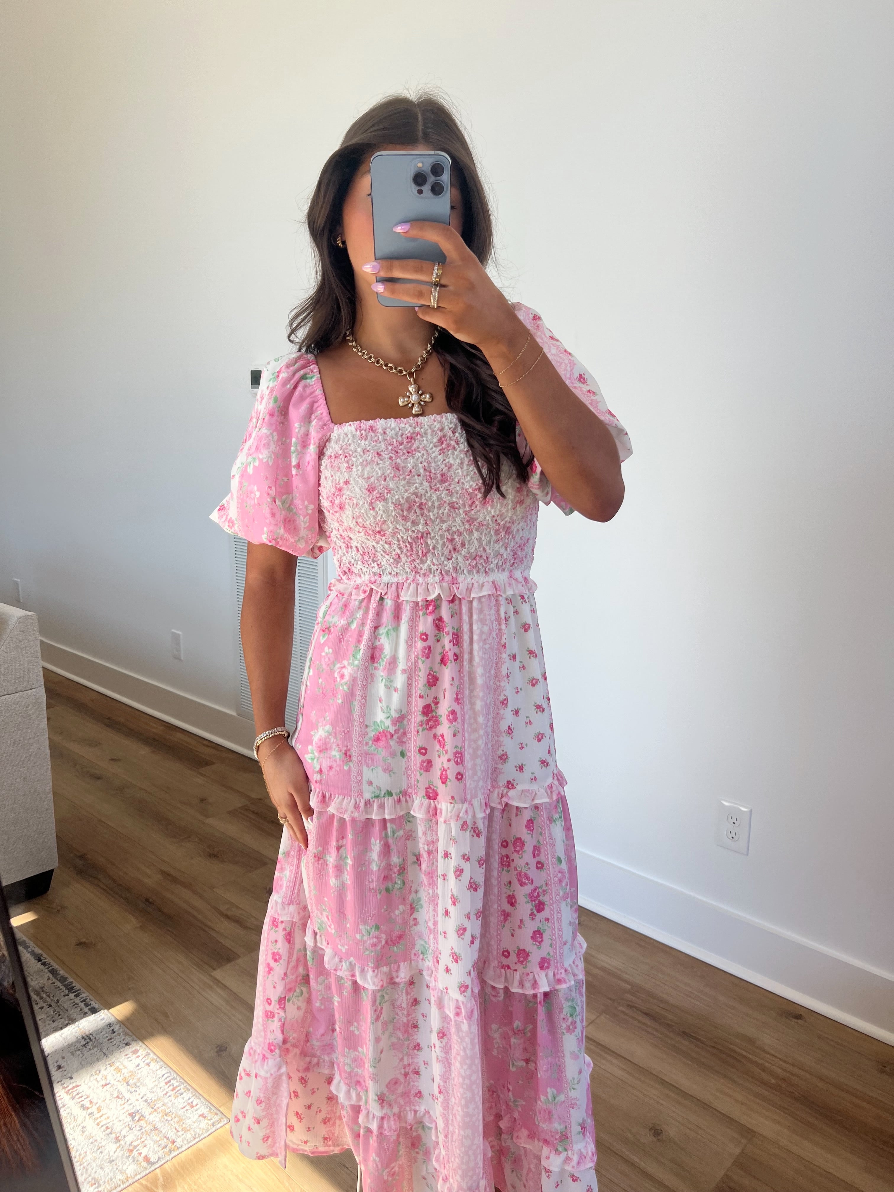 Love Shack Patch Work Maxi Dress(Restock)