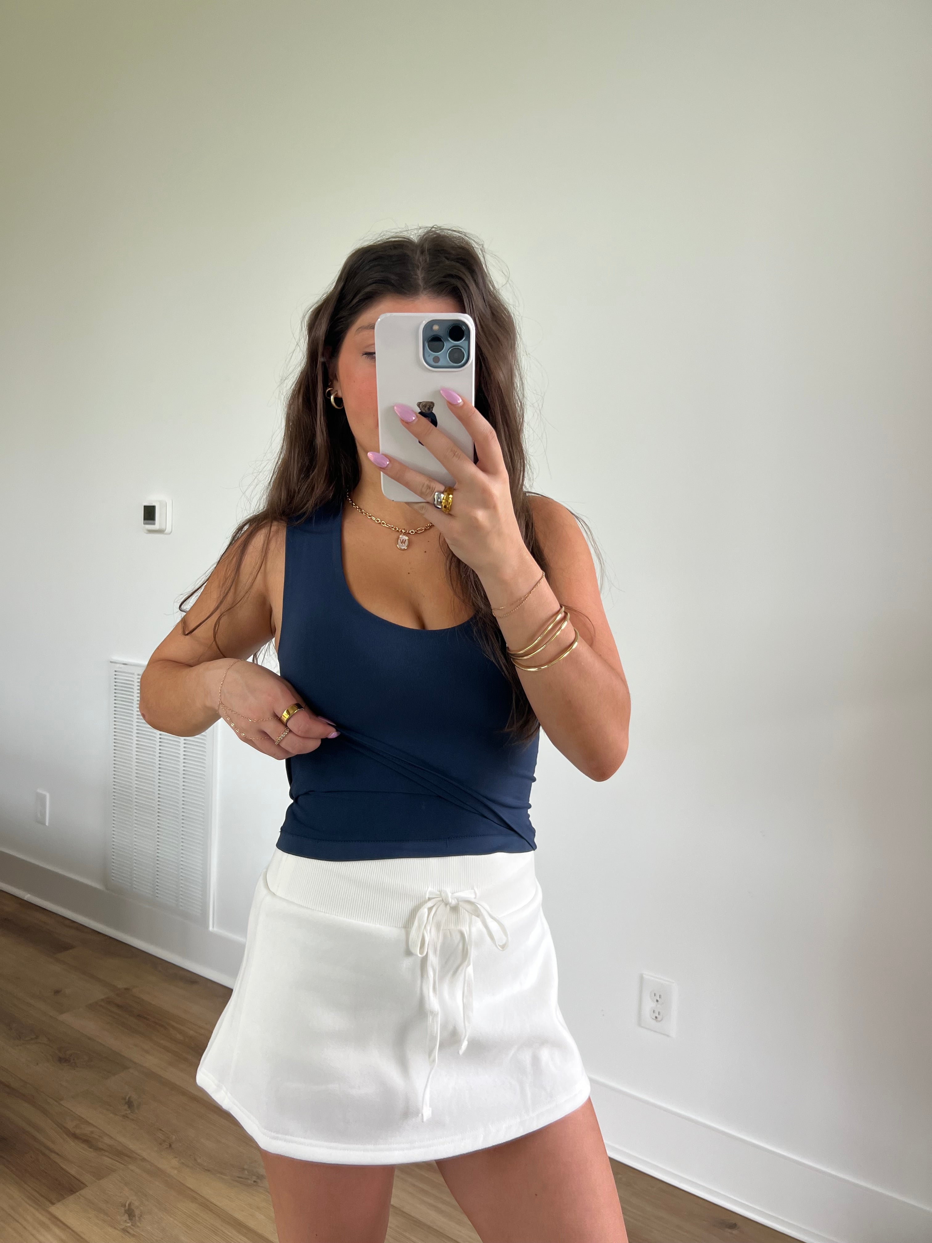 (Navy) Double Lined Seamless Tank