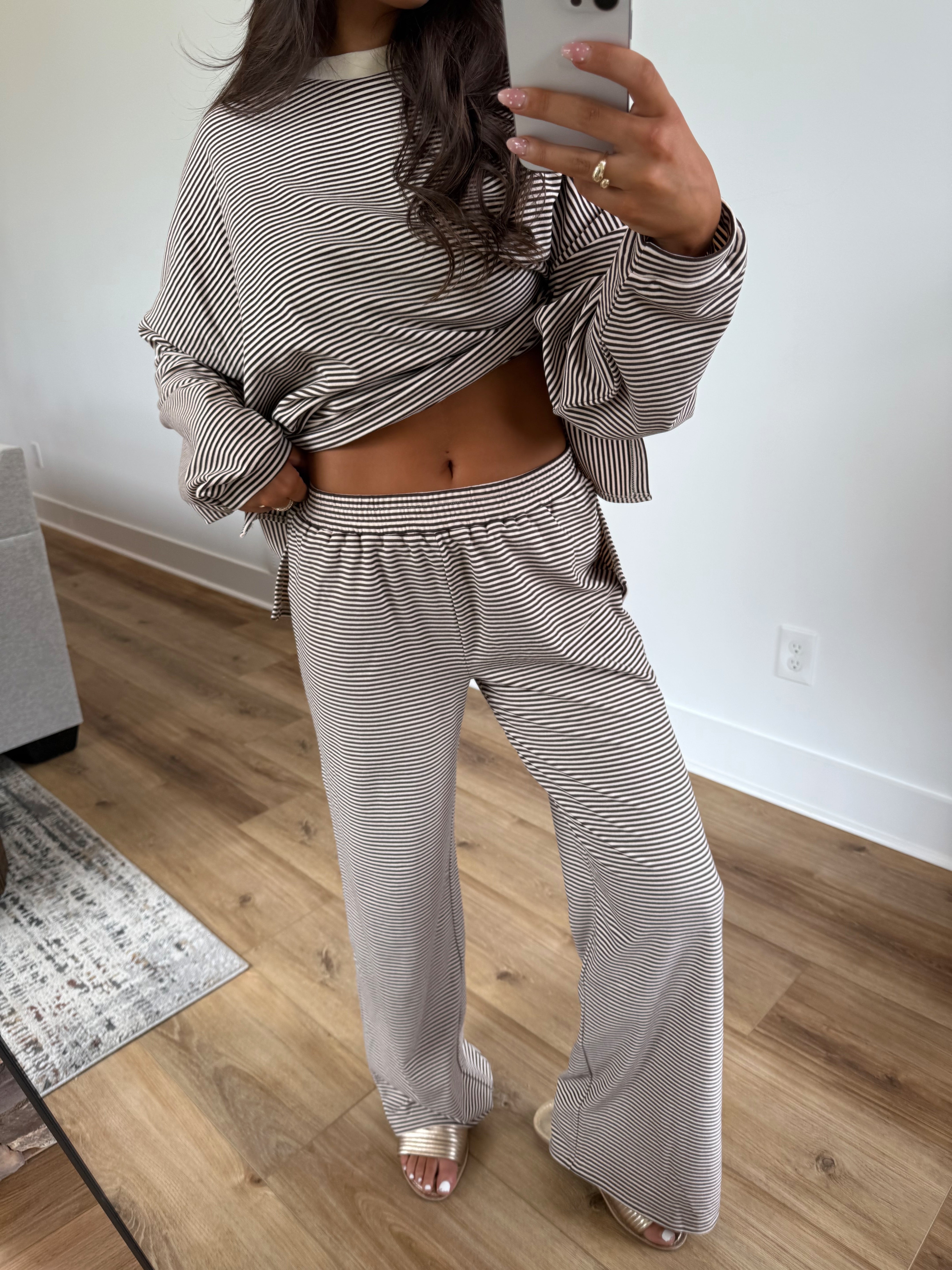 October Fleece BOTTOMS (Brown/Cream)