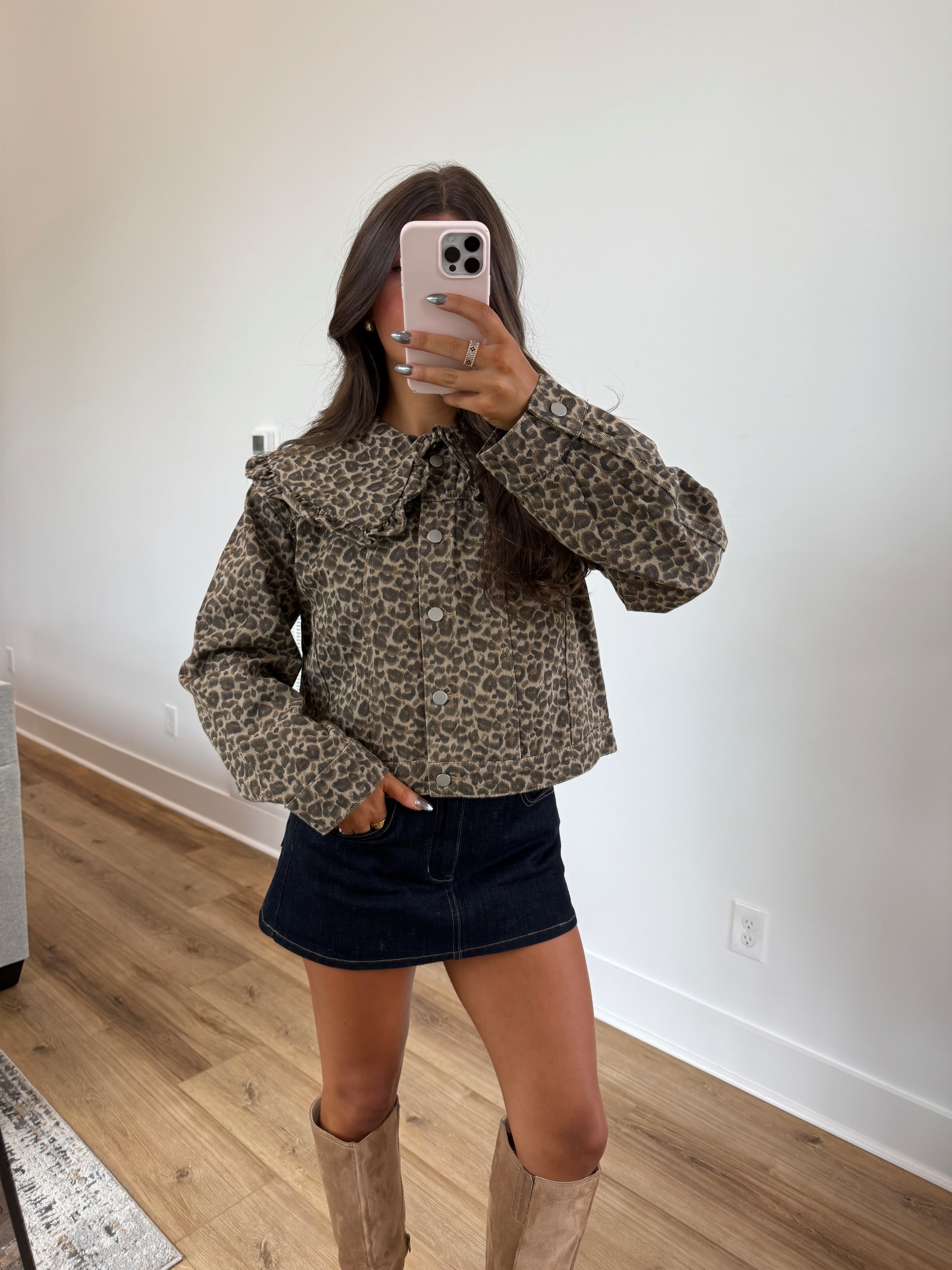 The Cheetah Collar Denim Jacket