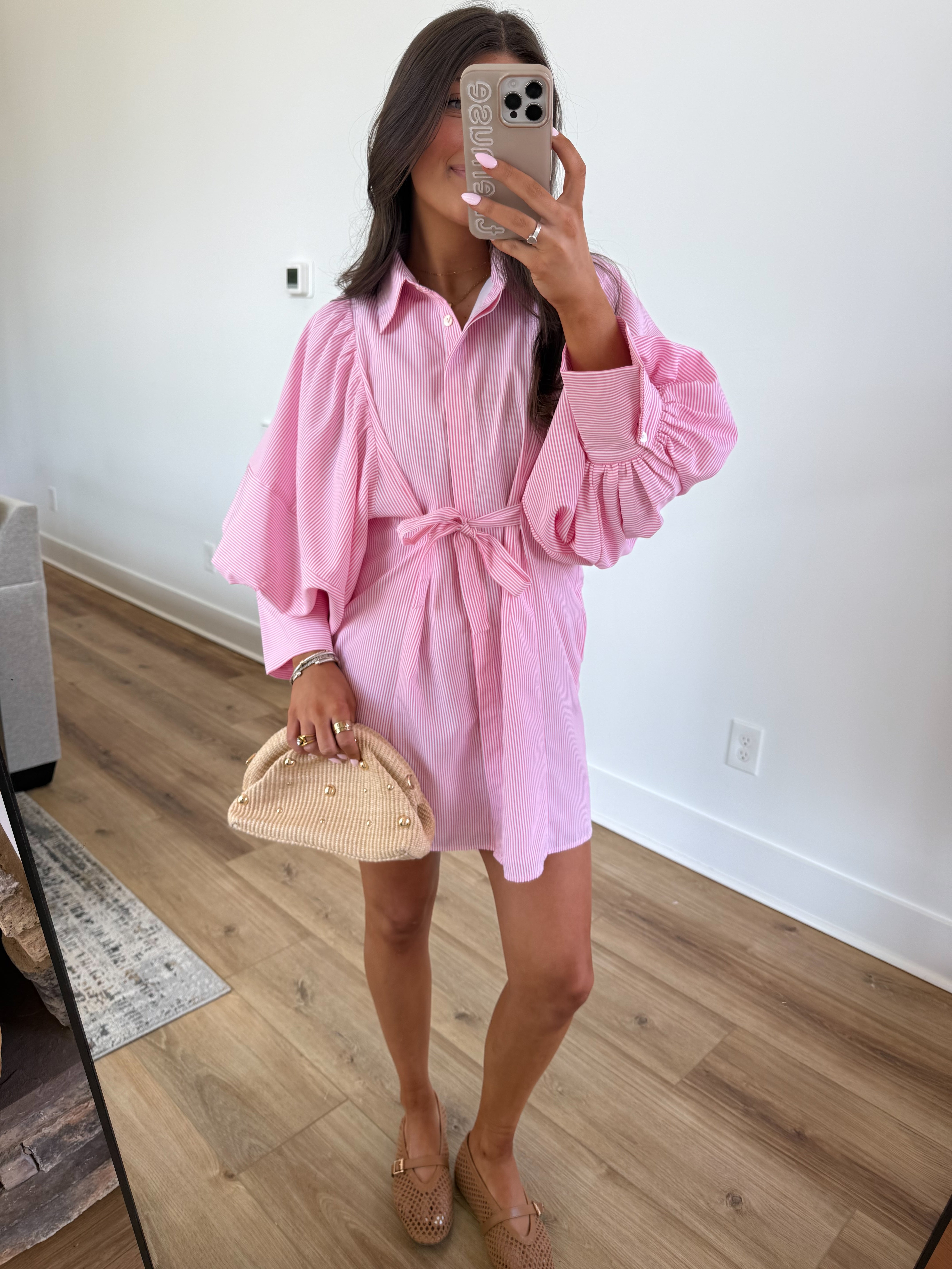 Sunday Morning Dress (Pink Stripes)