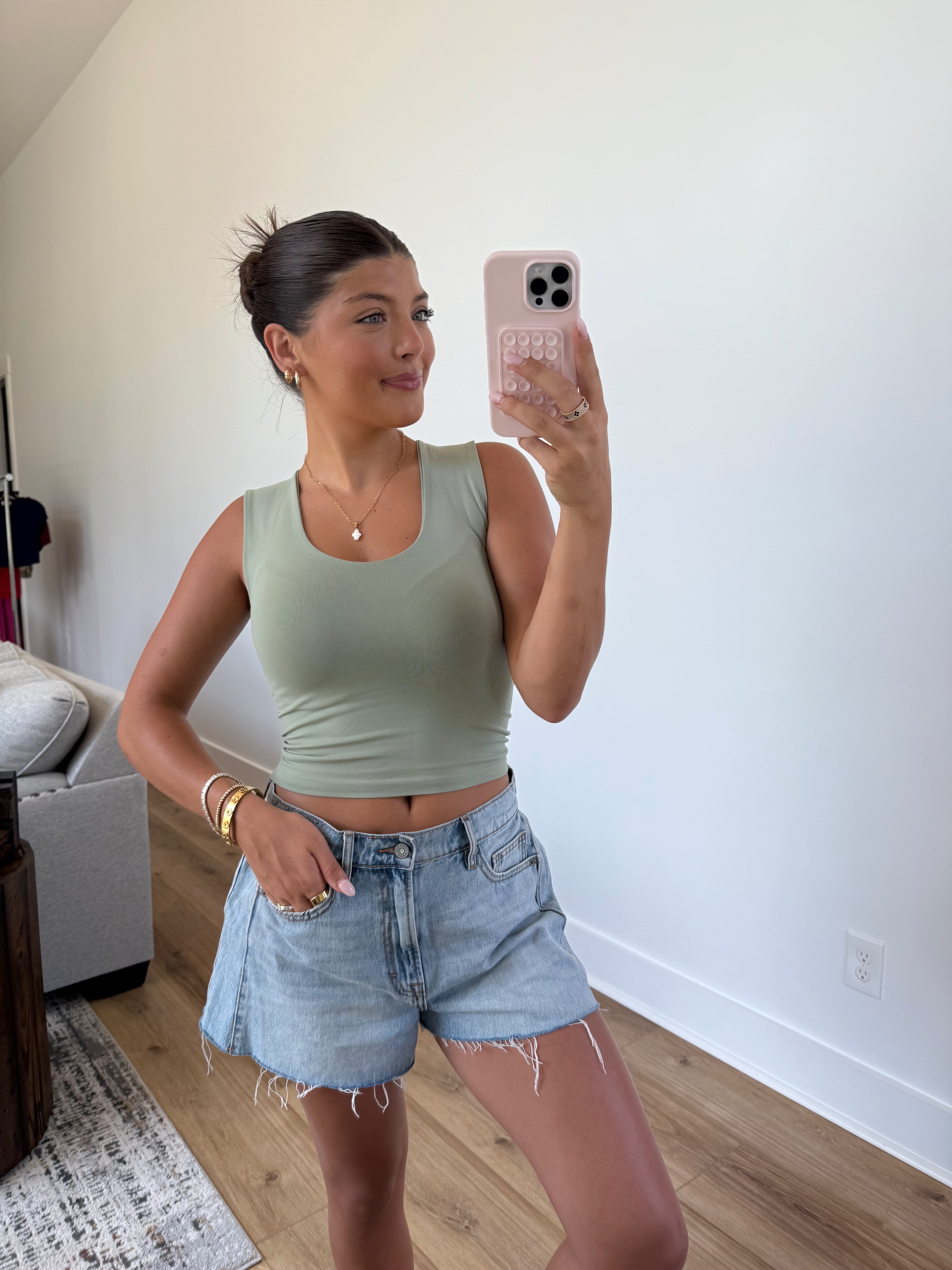 (Seafoam Green) Double Lined Seamless Tank