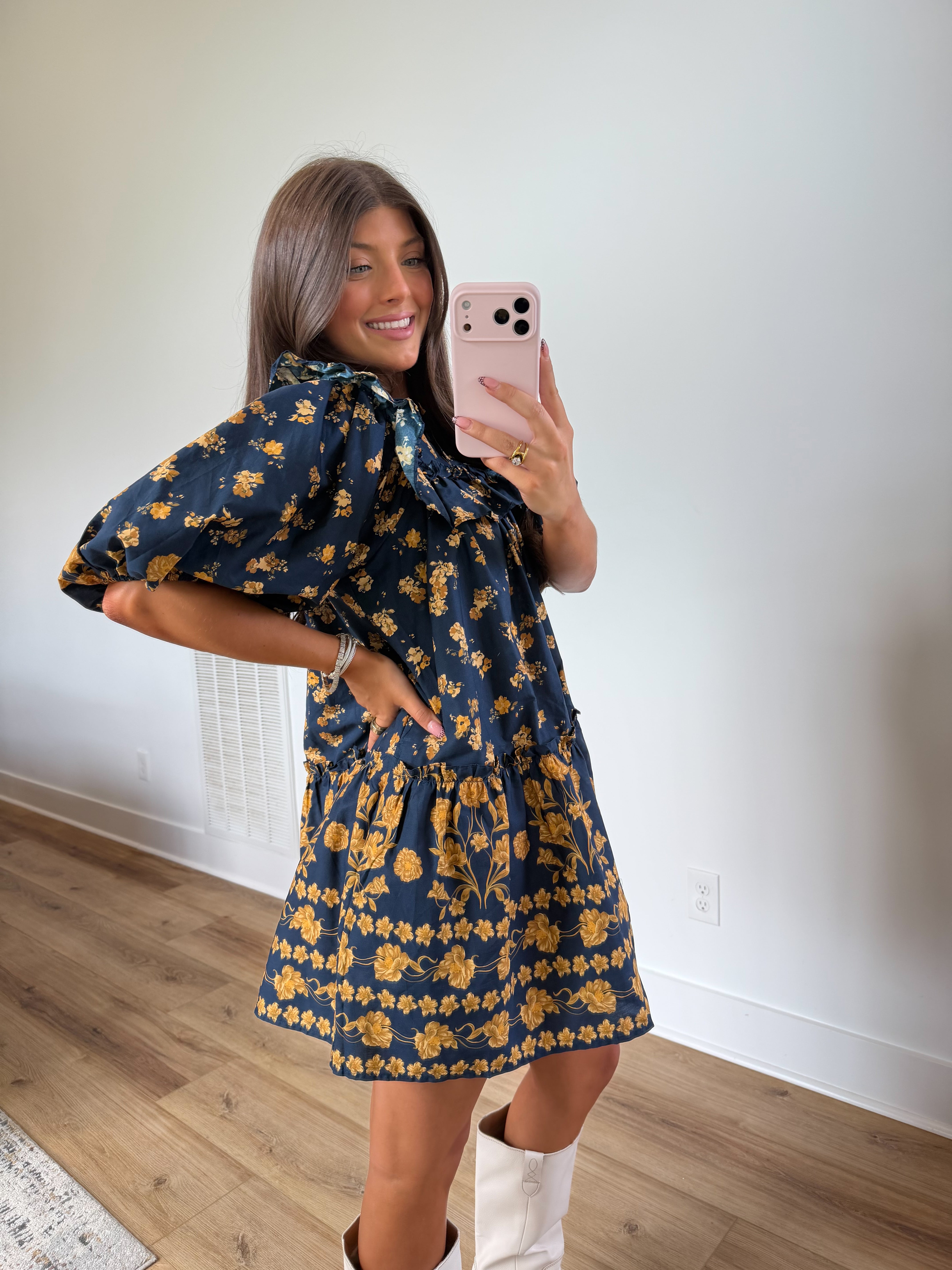 Bronzed Garden Mini Dress