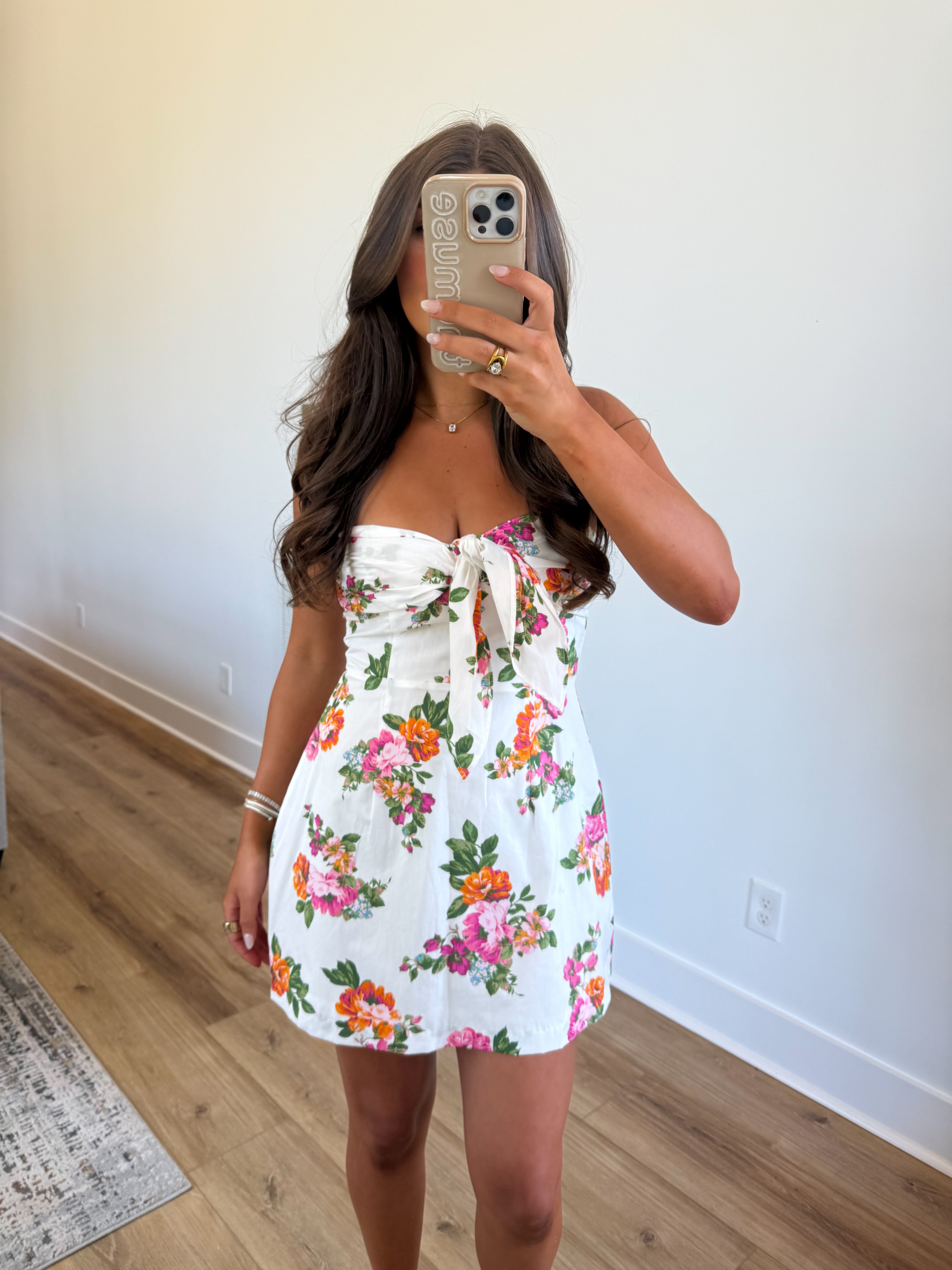 Garden Room Front Tie Mini Dress