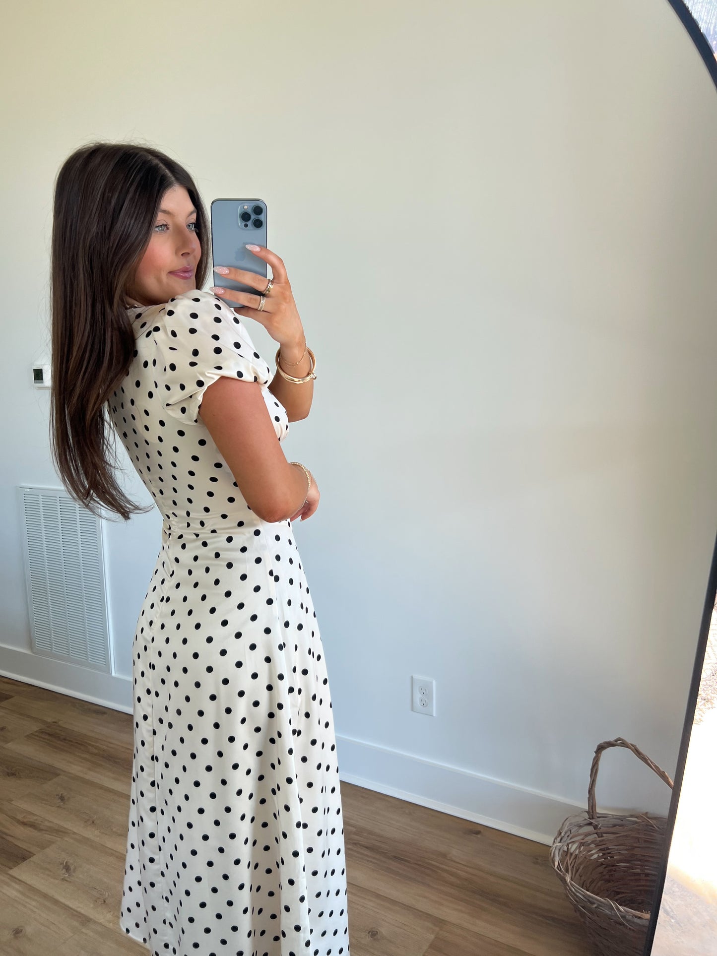 Emelie Polka-Dot Midi Dress