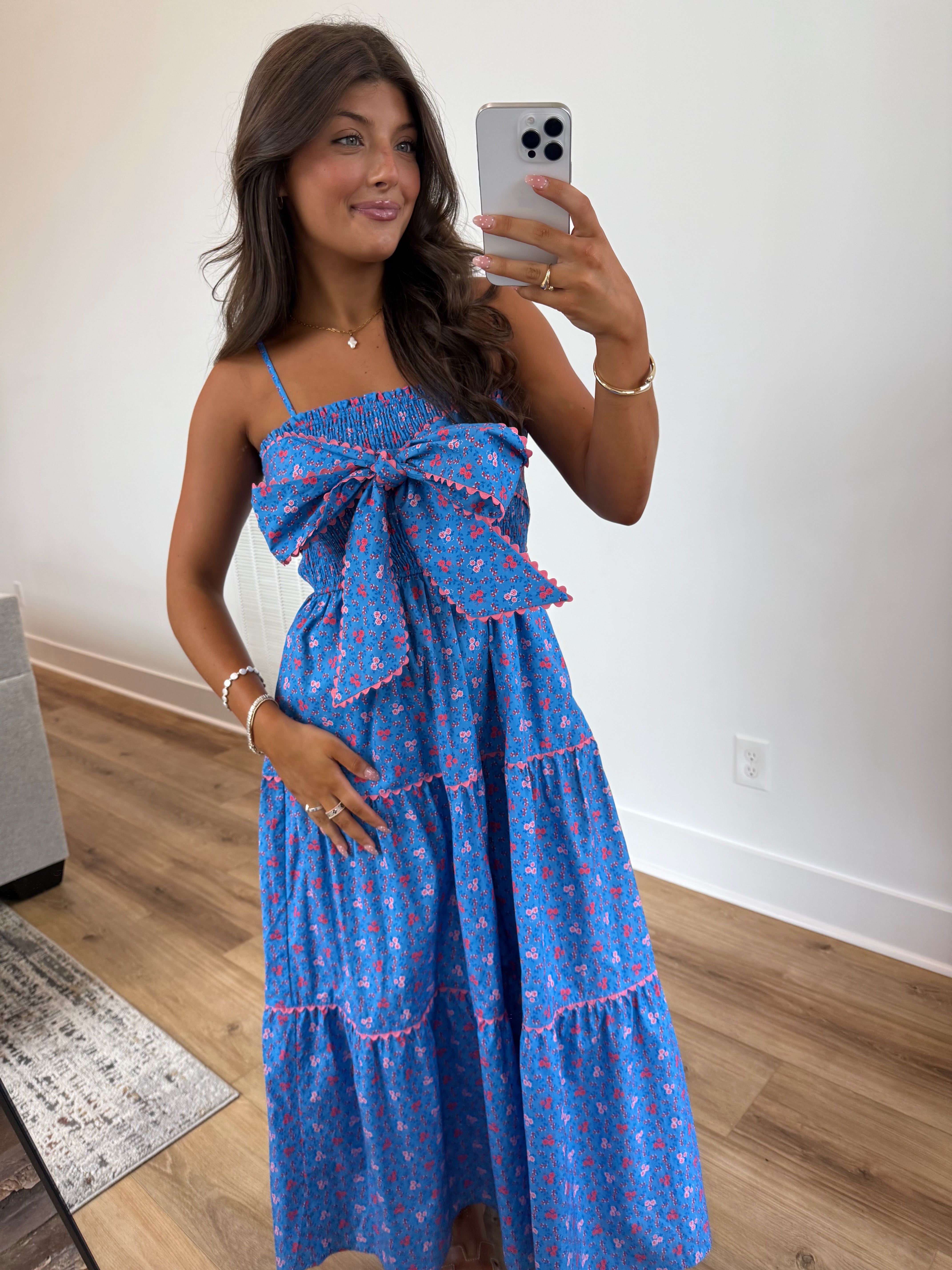 Cobalt Bow Maxi Dress