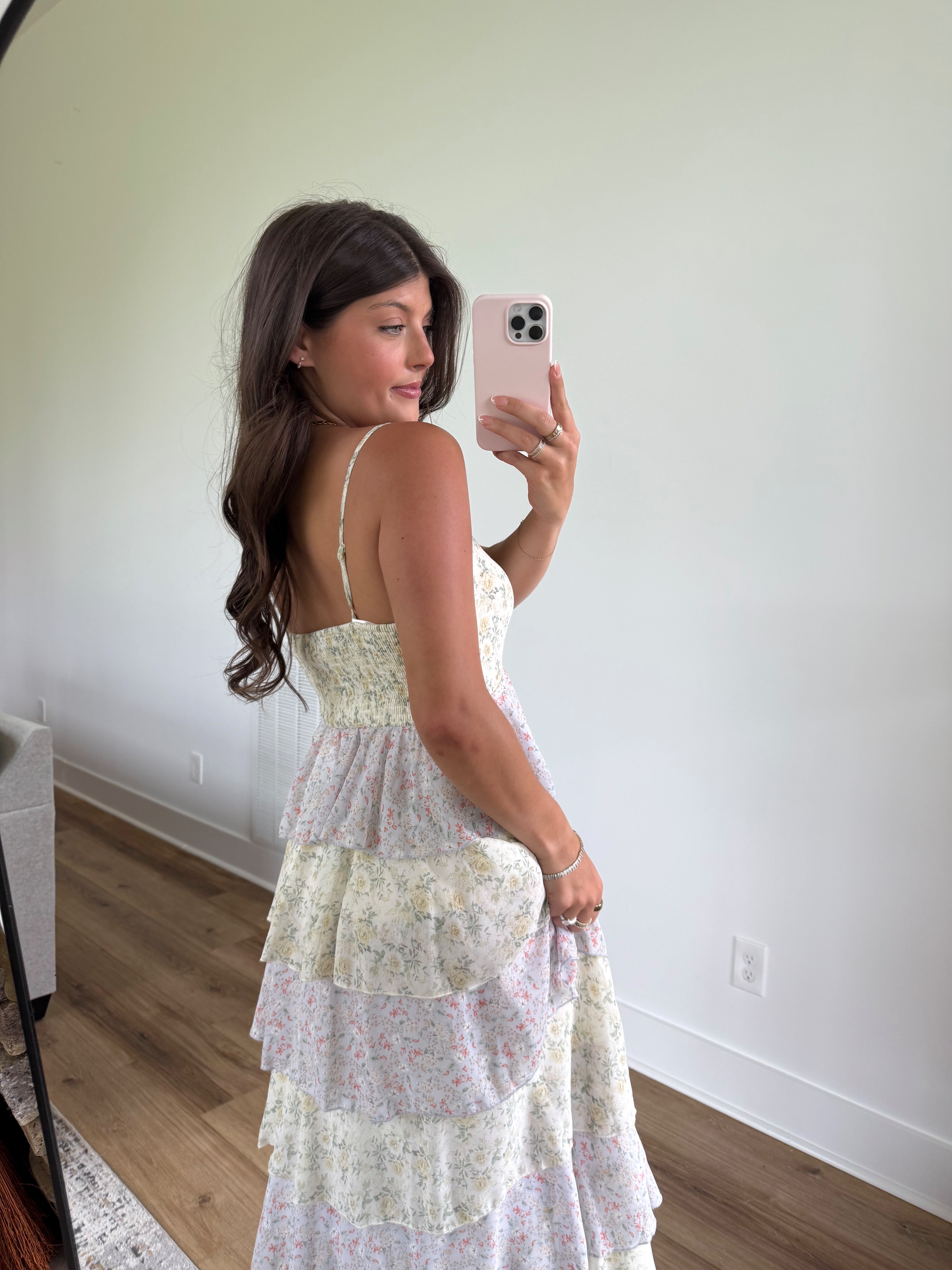 Green Olivia Ruffle Dress