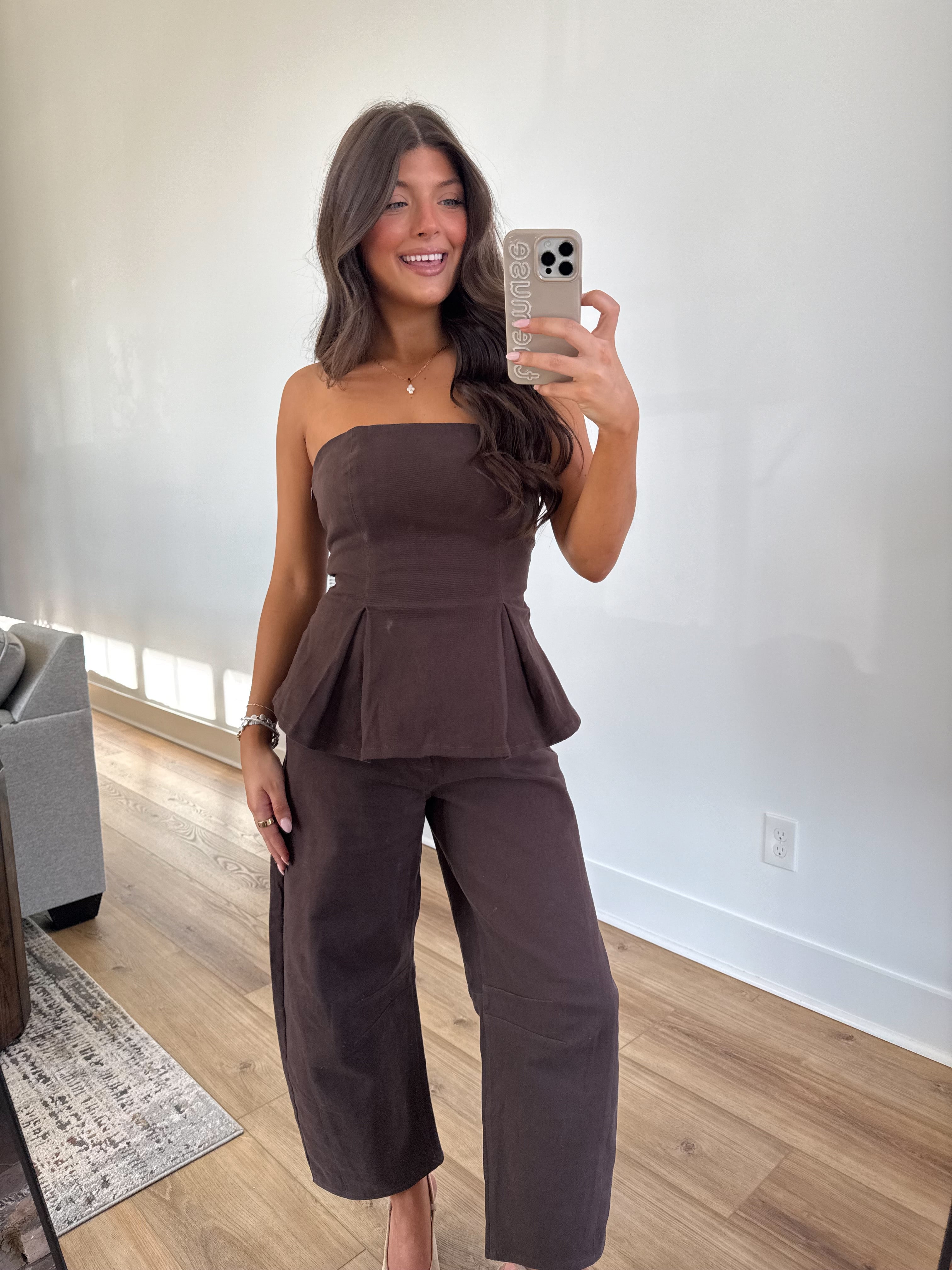 The Cocoa Peplum Set