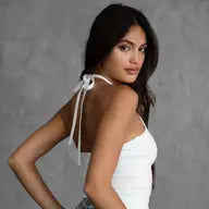 White Halter Neck Skort Set
