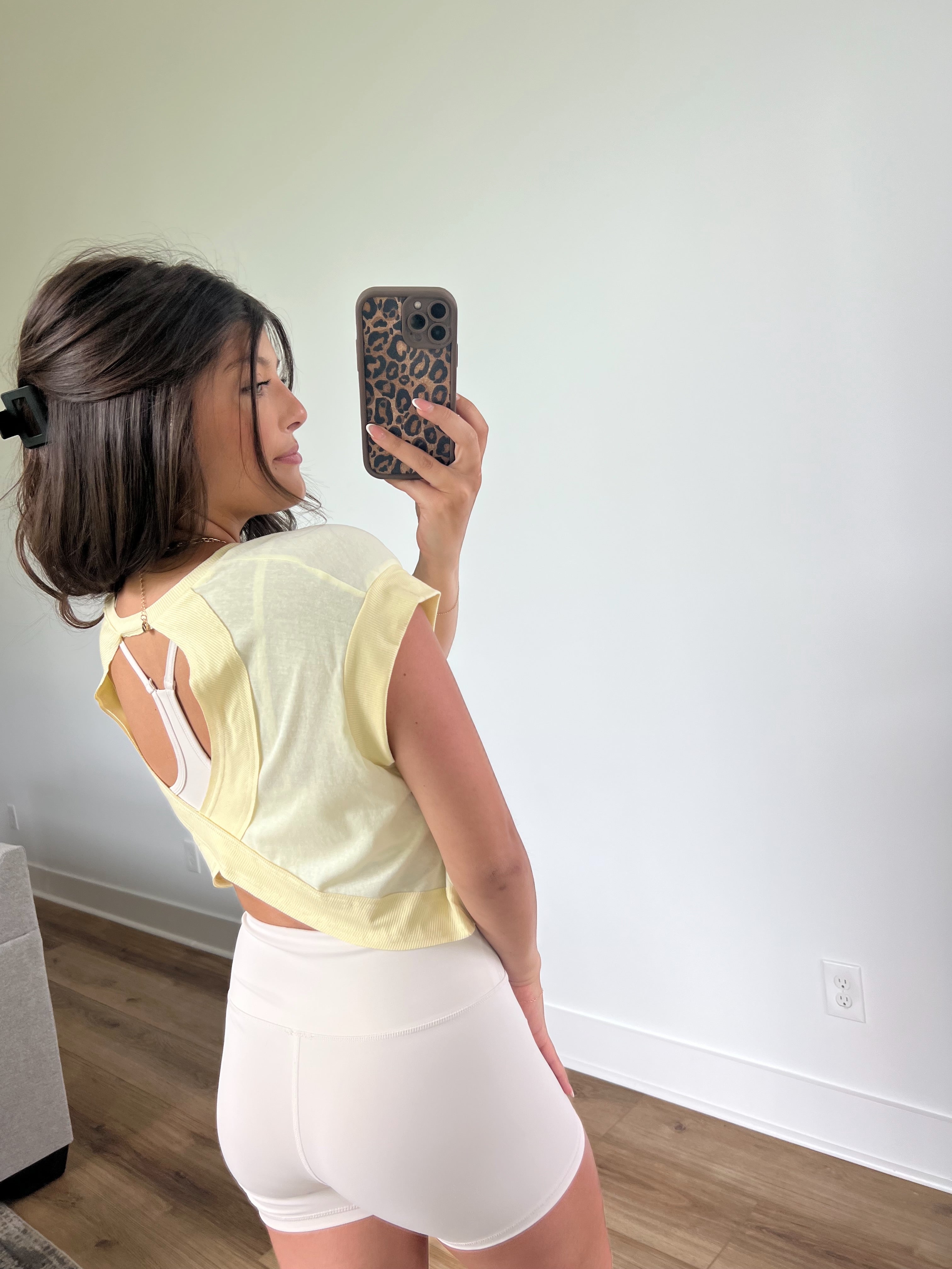 Yellow Back Cut Out Tee