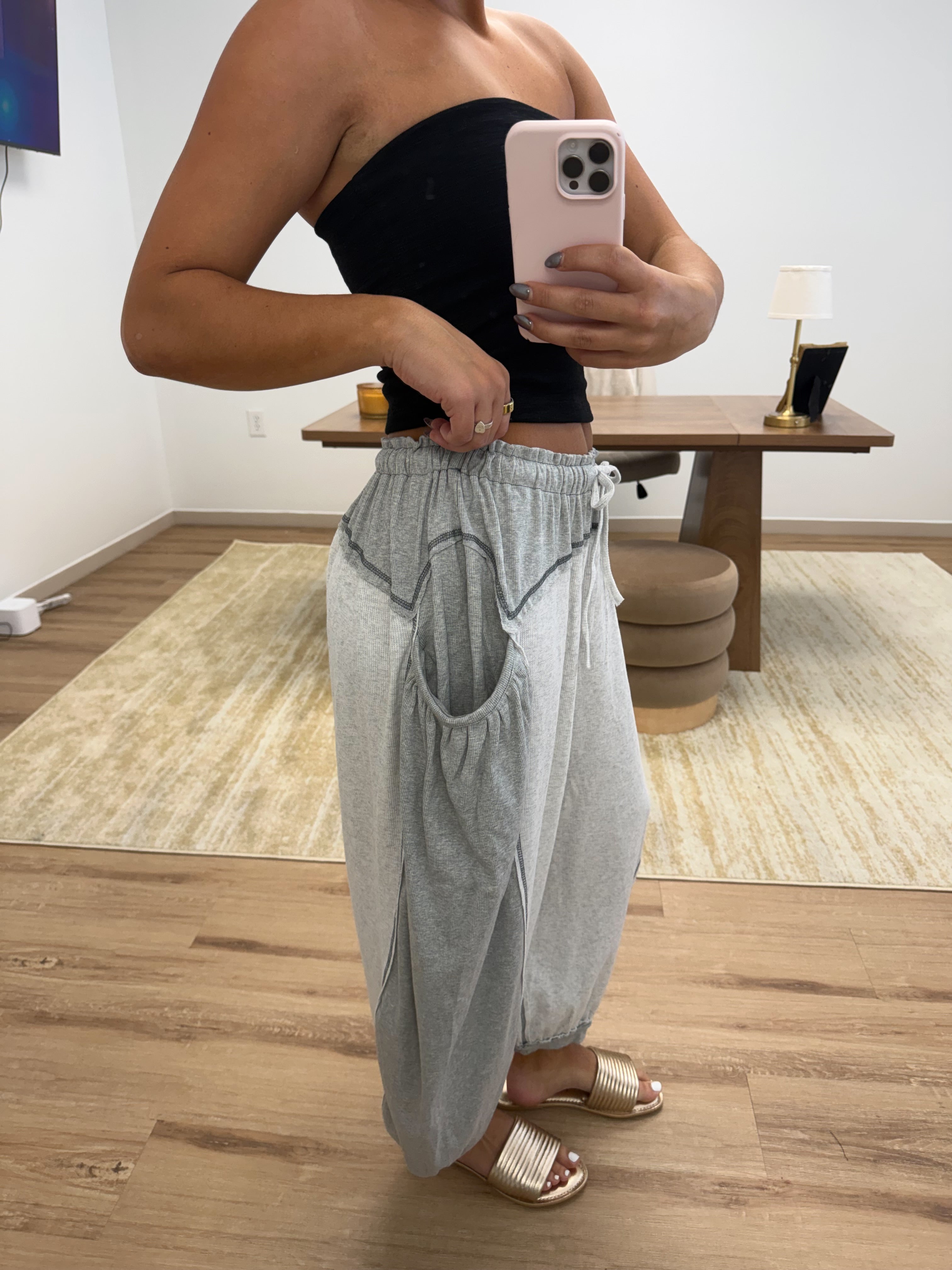 Grey Stitch Pant
