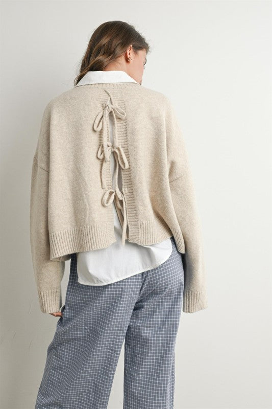 Cozy Caramel Bow Sweater