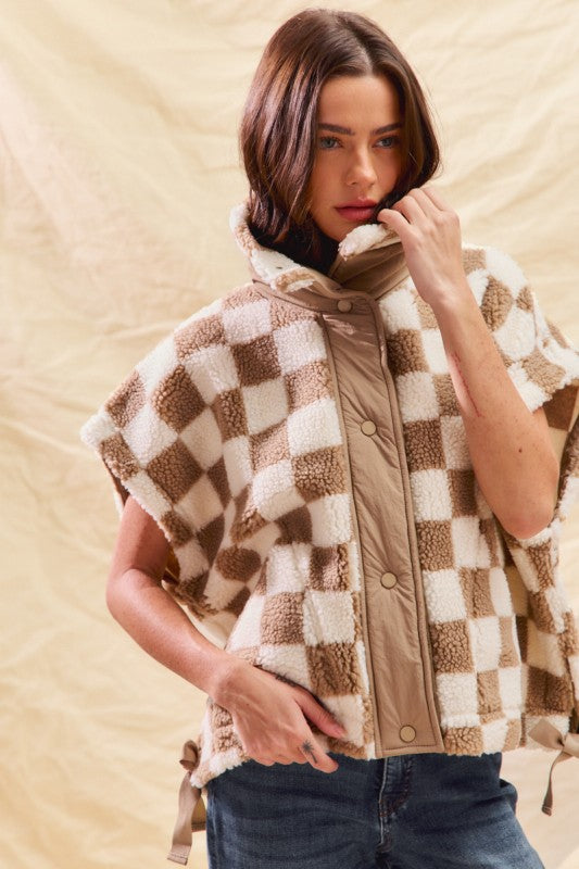 Winter Check Sherpa Vest (PRE-ORDER (1-2 weeks)/ Restock)