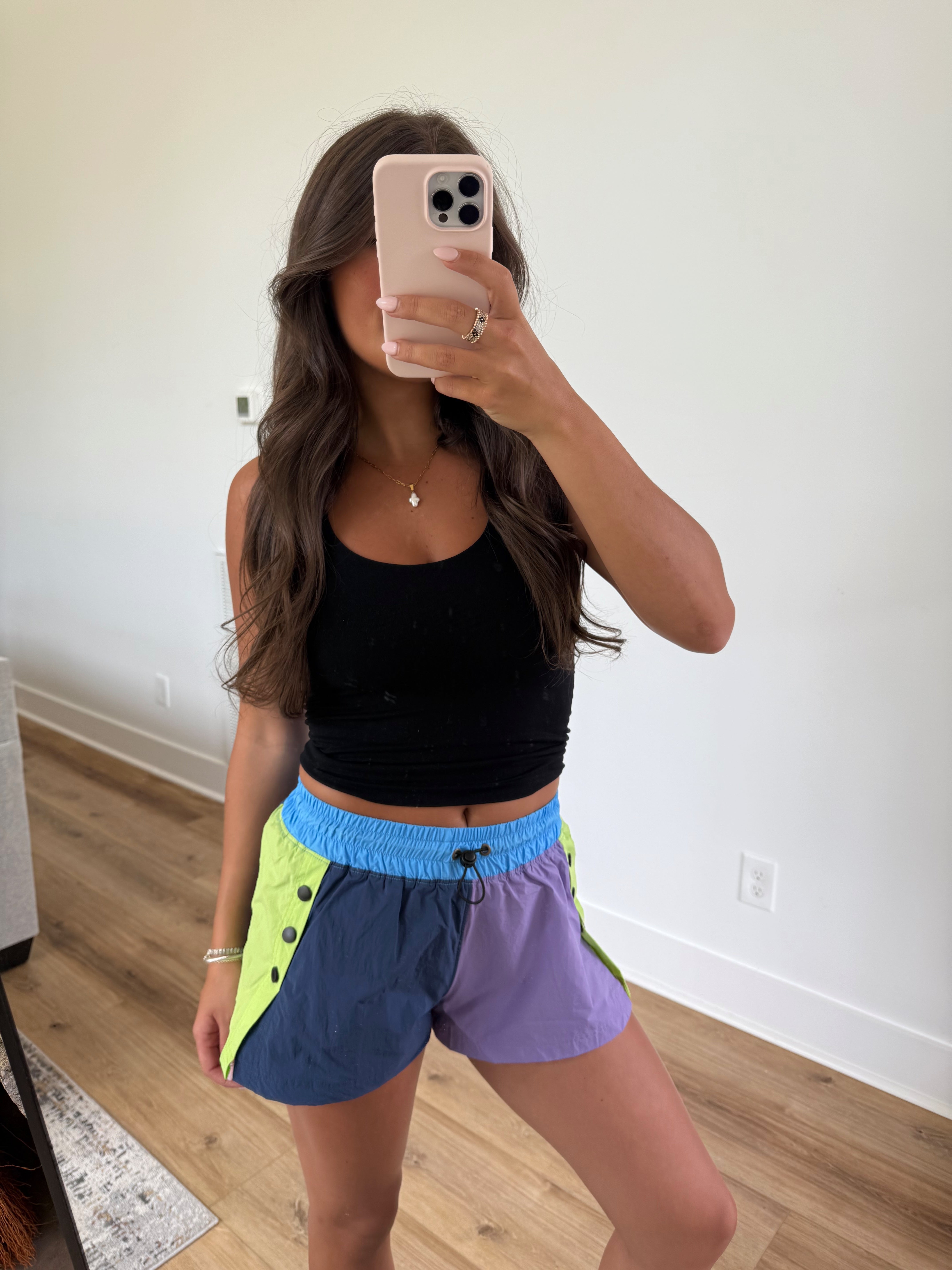 Neon Color Block Shorts