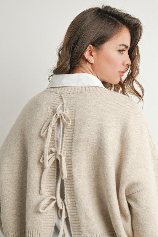 Cozy Caramel Bow Sweater