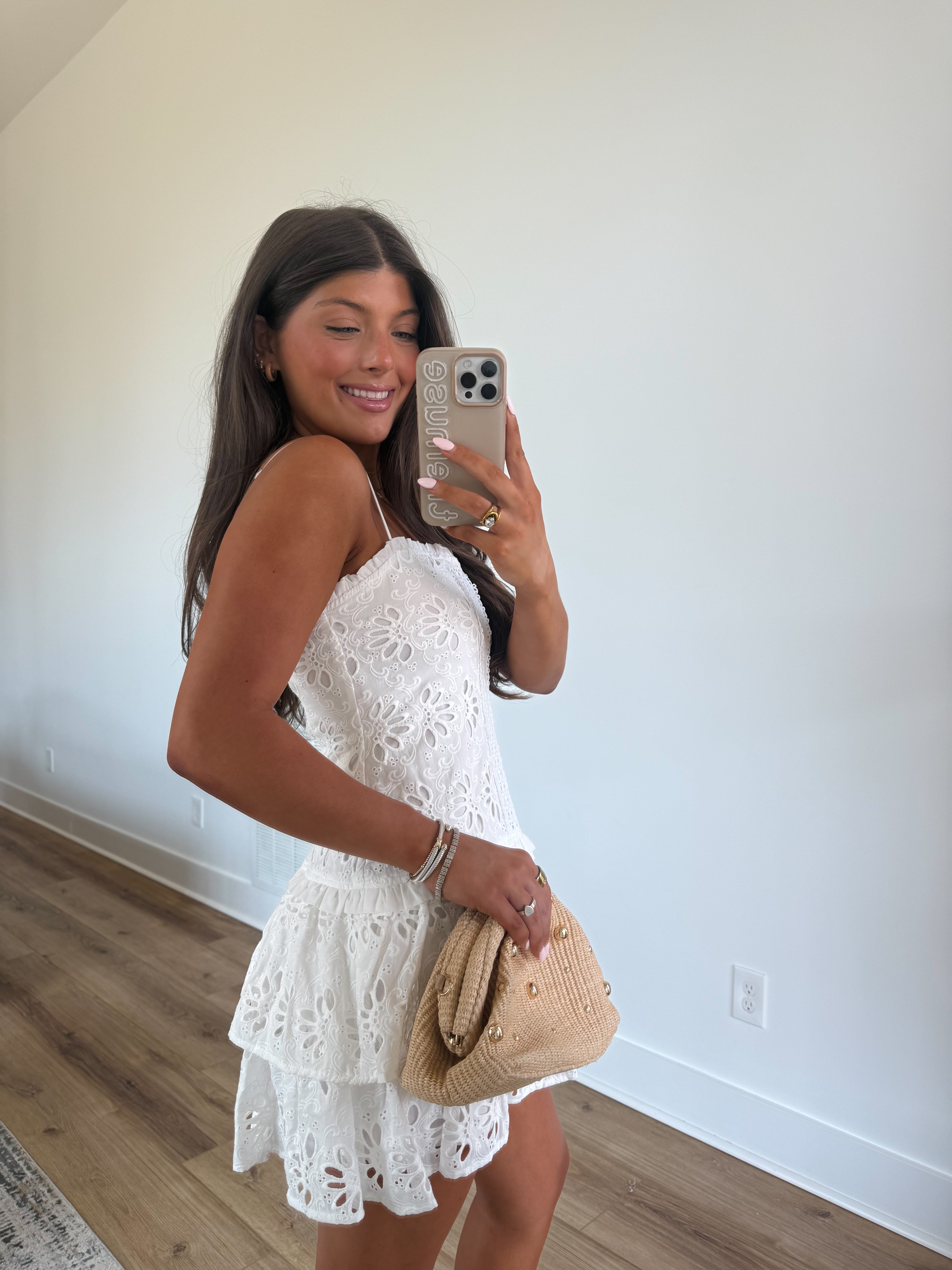 Eyelet Drop Waist Mini Dress (Restock)