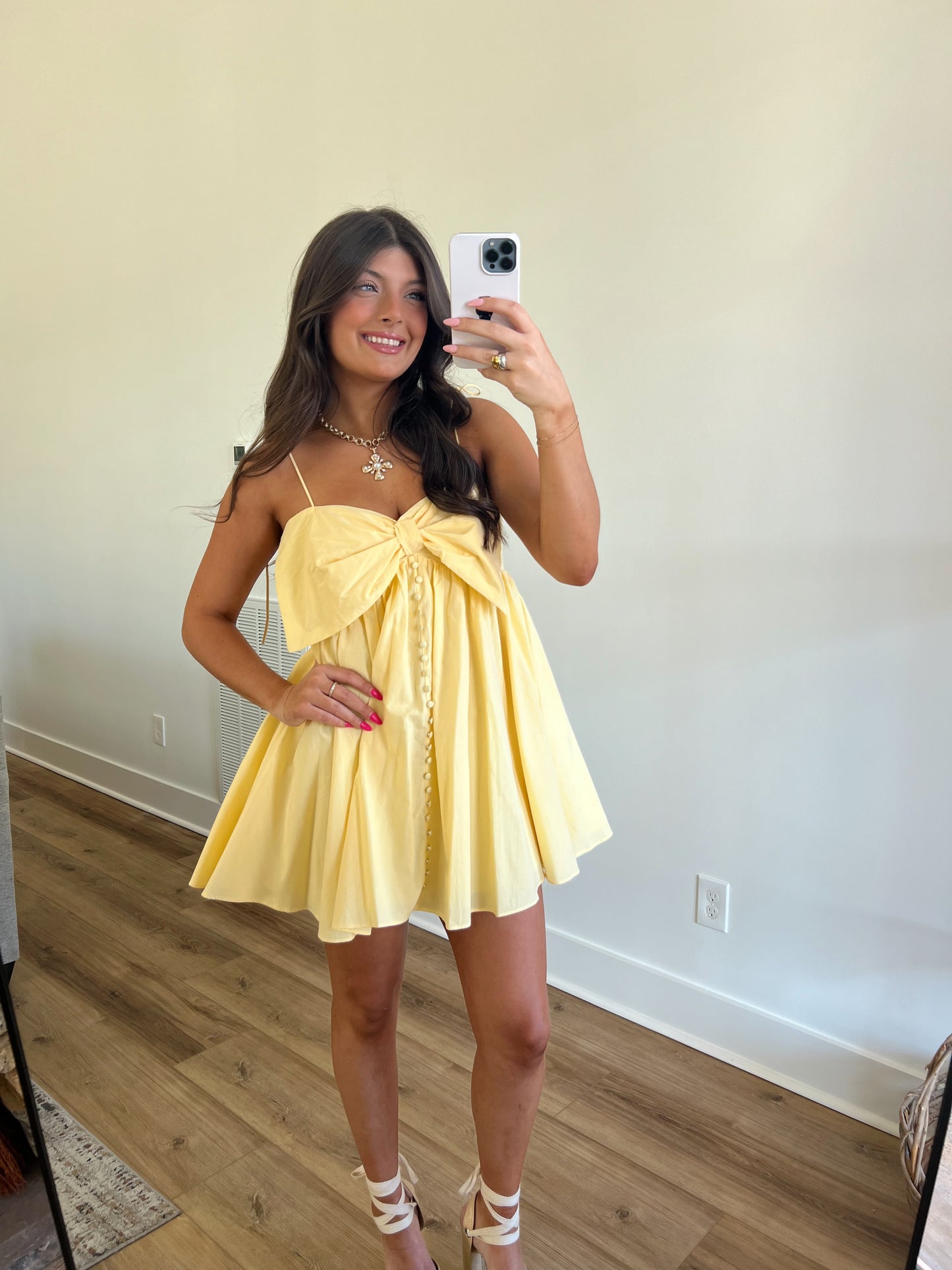 Yellow Darling Bow Mini Dress