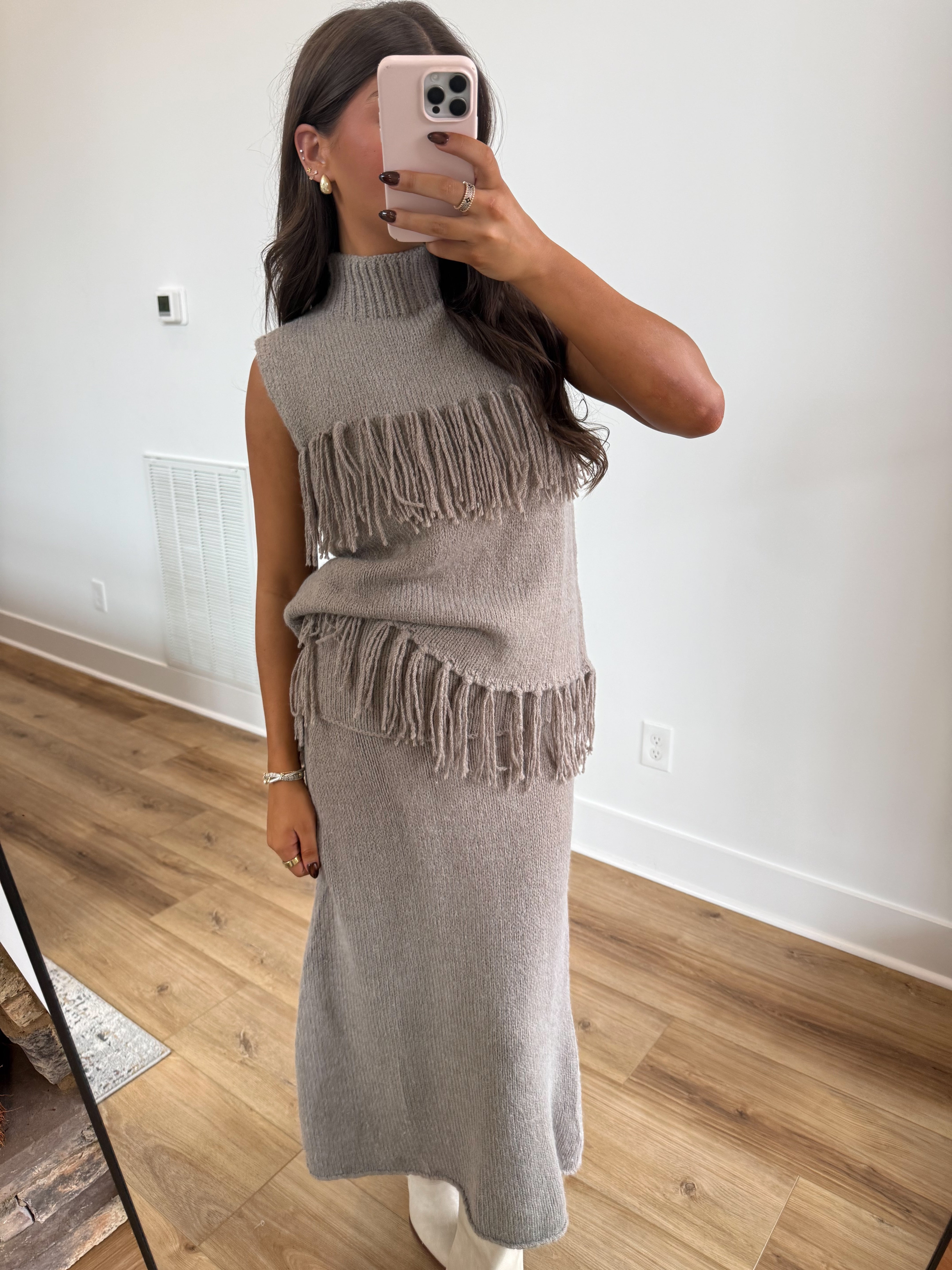 Thankful Fringe Skirt Set