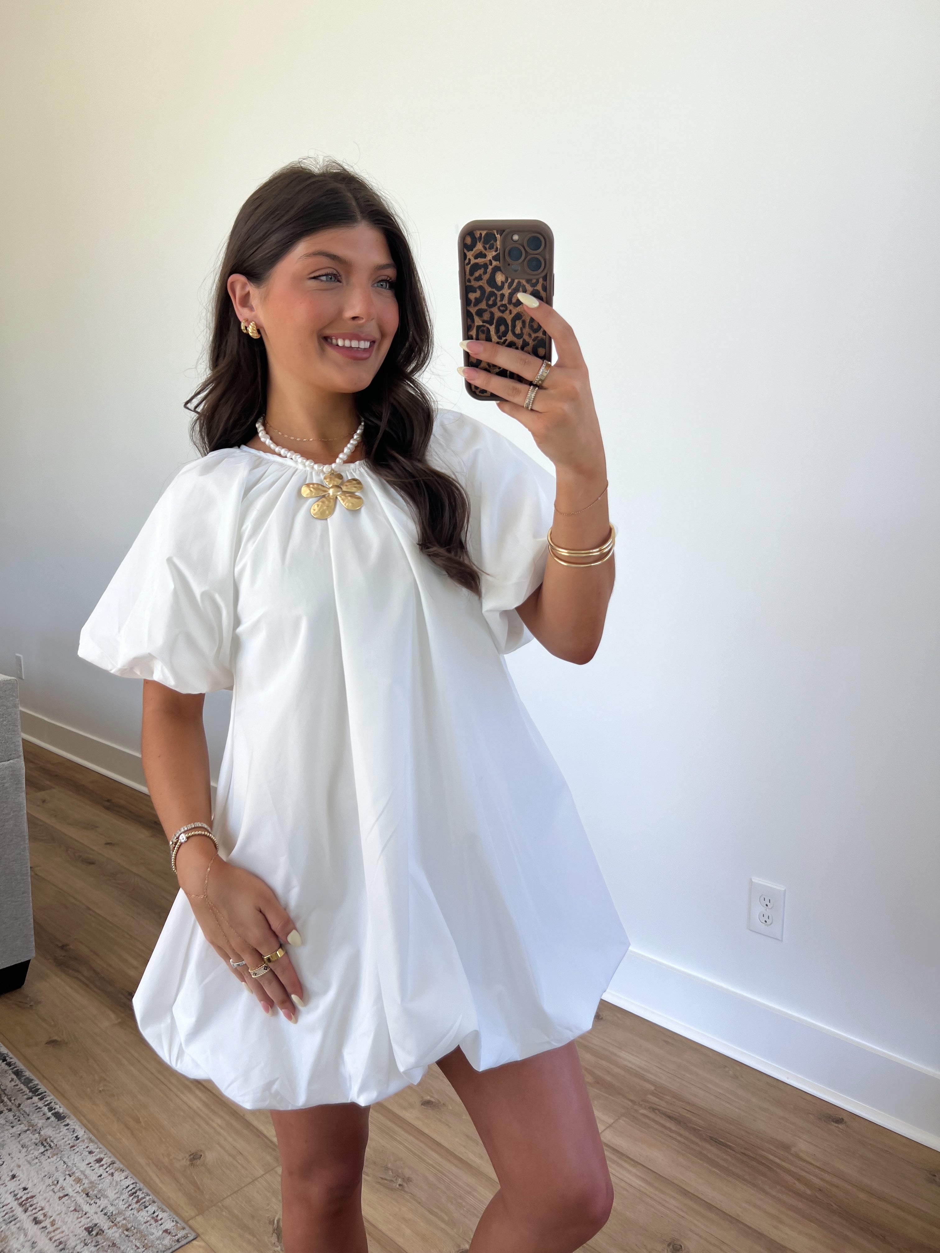 Puff Sleeve Mini Dress