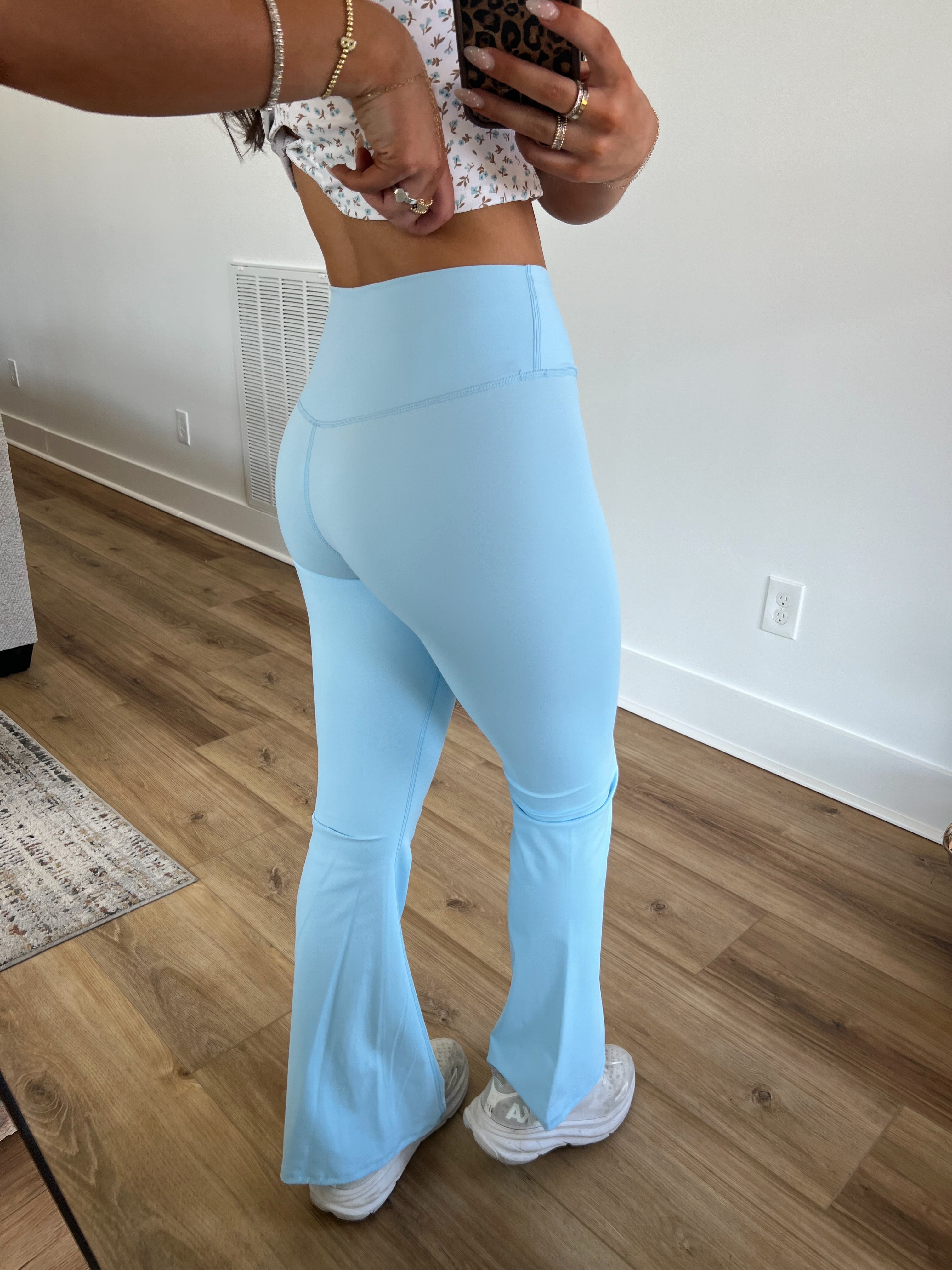 Baby Blue High Waisted Cross Over Leggings